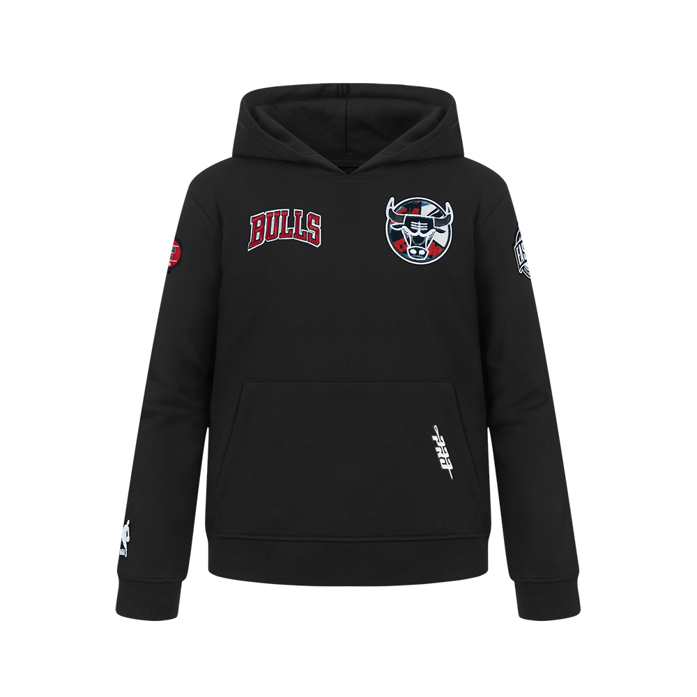 Pro Standard Chicago Bulls Big Boys Splatter Fleece Pullover Hoodie - Black - BLACK Thumbnail View 1