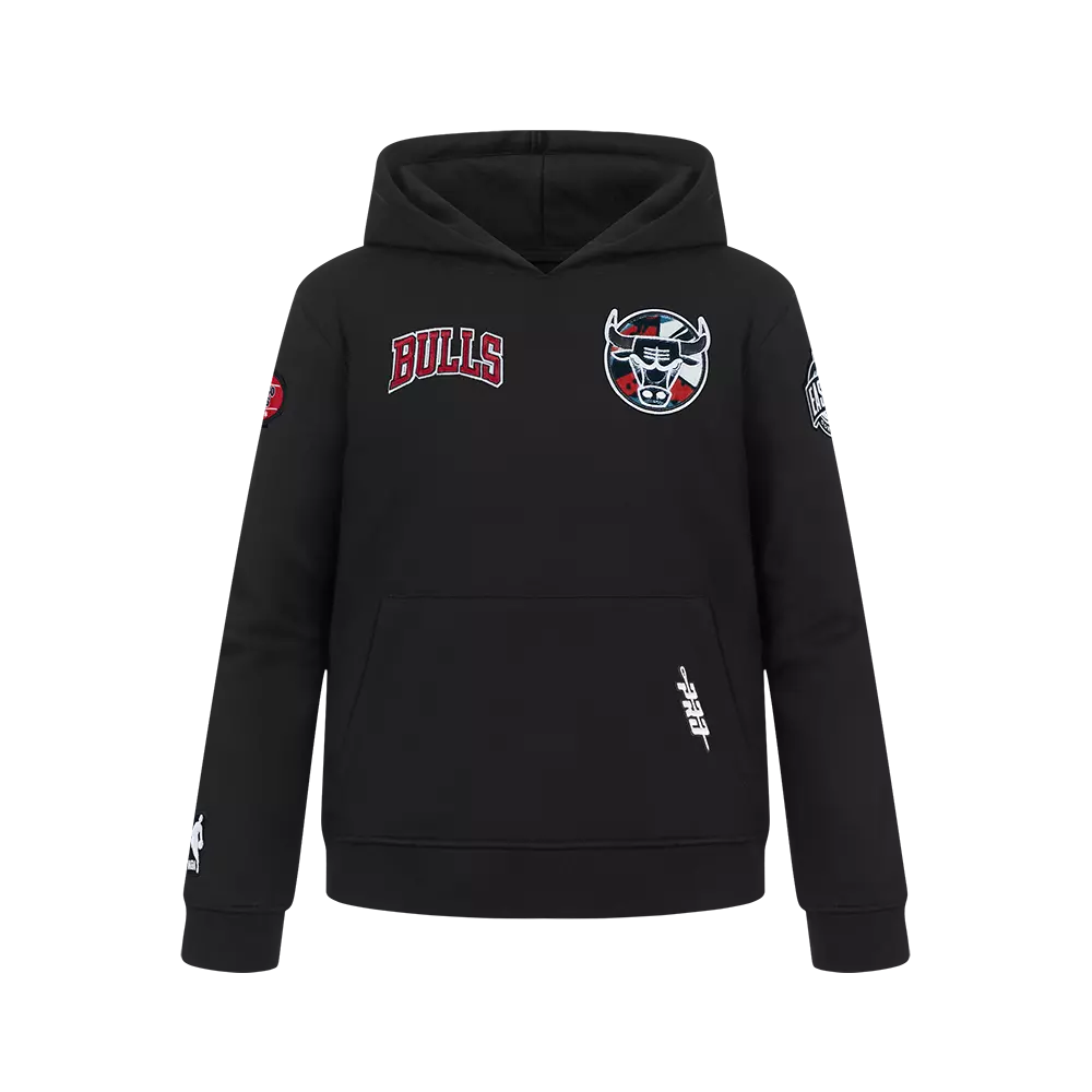 Pro Standard Chicago Bulls Big Boys Splatter Fleece Pullover Hoodie - Black - BLACK