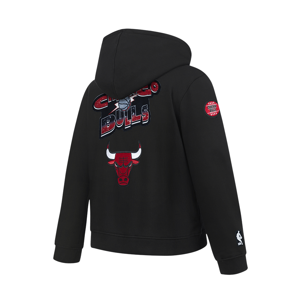 Pro Standard Chicago Bulls Big Boys Splatter Fleece Pullover Hoodie - Black - BLACK Thumbnail View 4