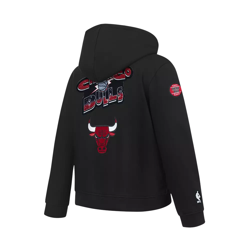 Pro Standard Chicago Bulls Big Boys Splatter Fleece Pullover Hoodie-Black - BLACK