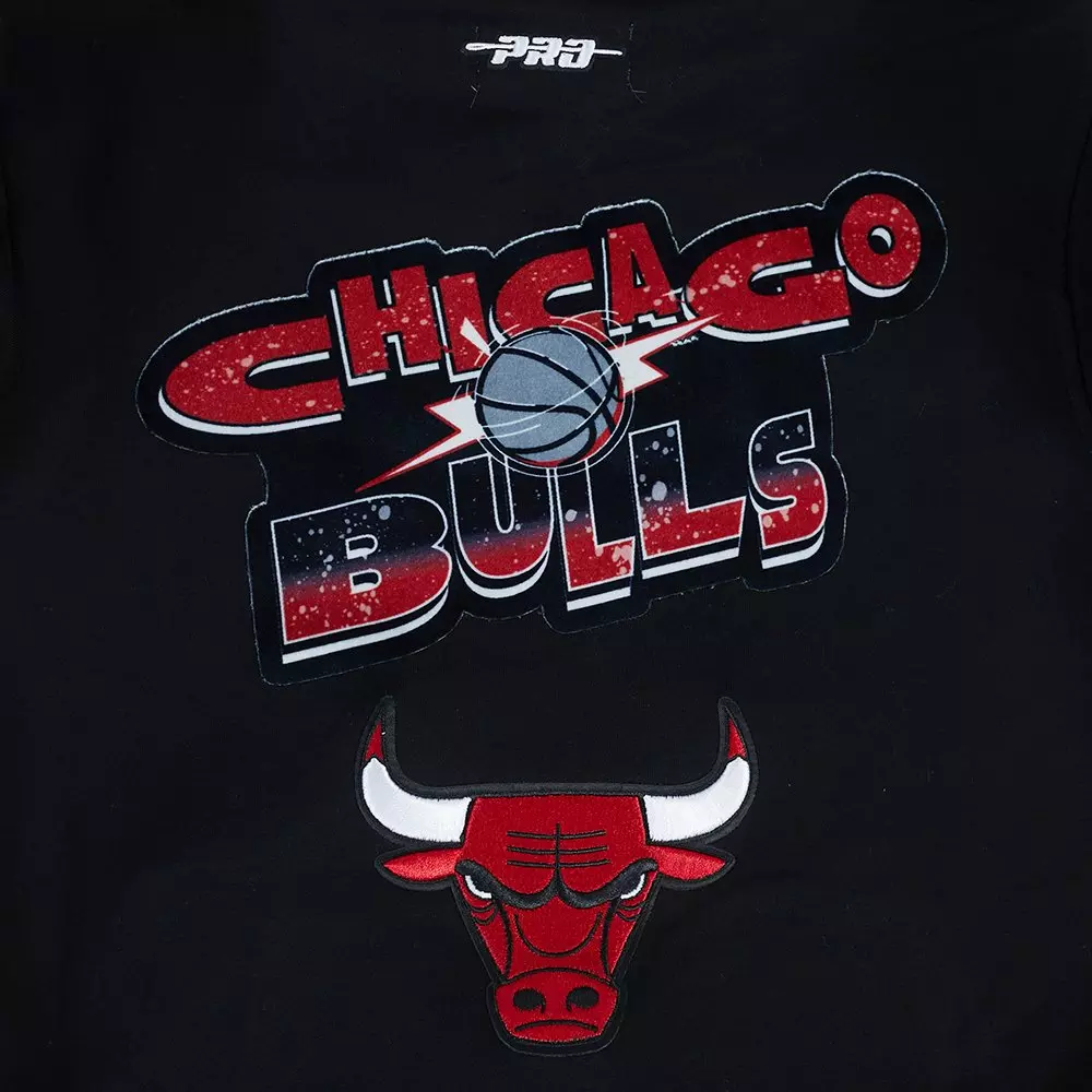 Pro Standard Chicago Bulls Big Boys Splatter Fleece Pullover Hoodie-Black - BLACK