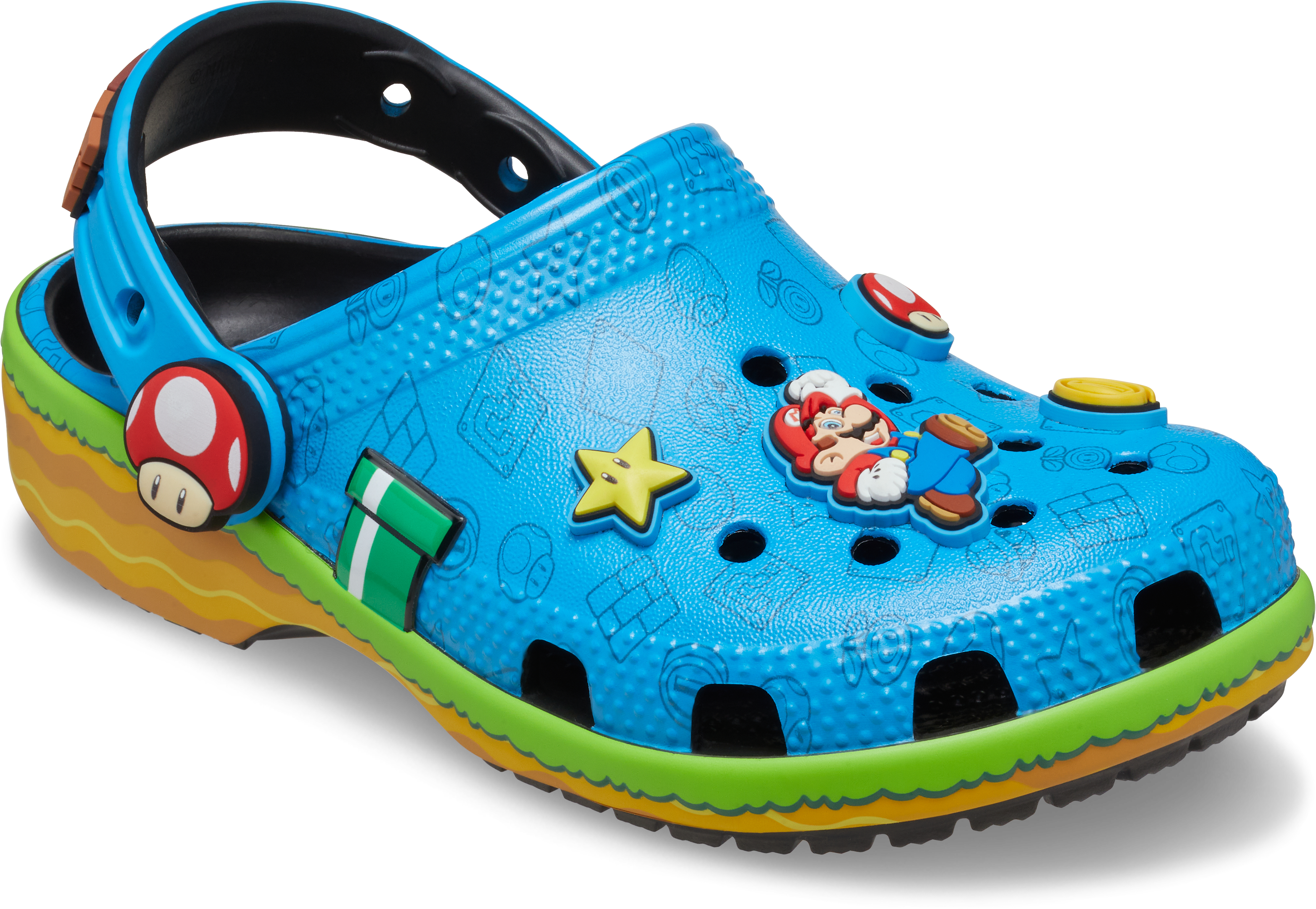 Crocs x Super Mario Classic Preschool Kids' Clog - BLUE Thumbnail View 6
