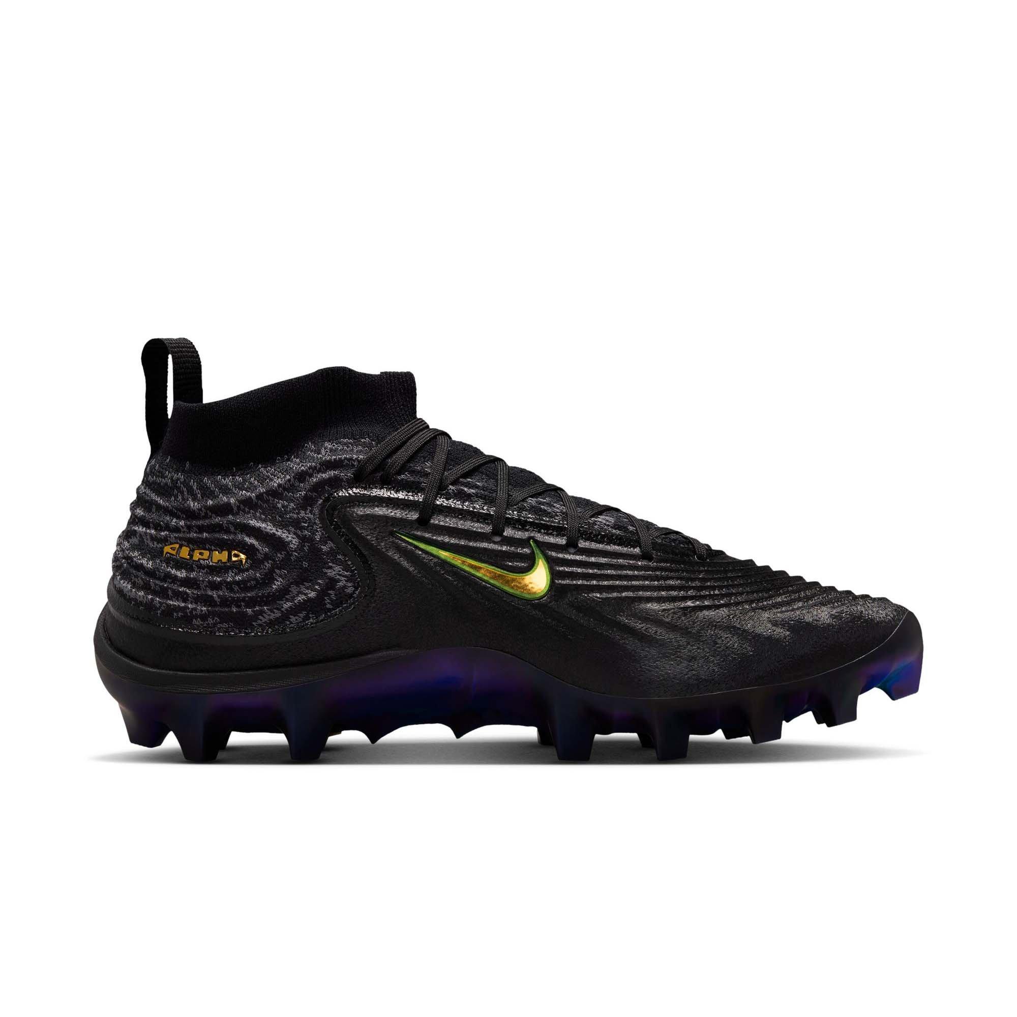 Nike Alpha Menace Elite 5 "Saquon Barkley" Men's Football Cleat - BLACK/METALLIC GOLD