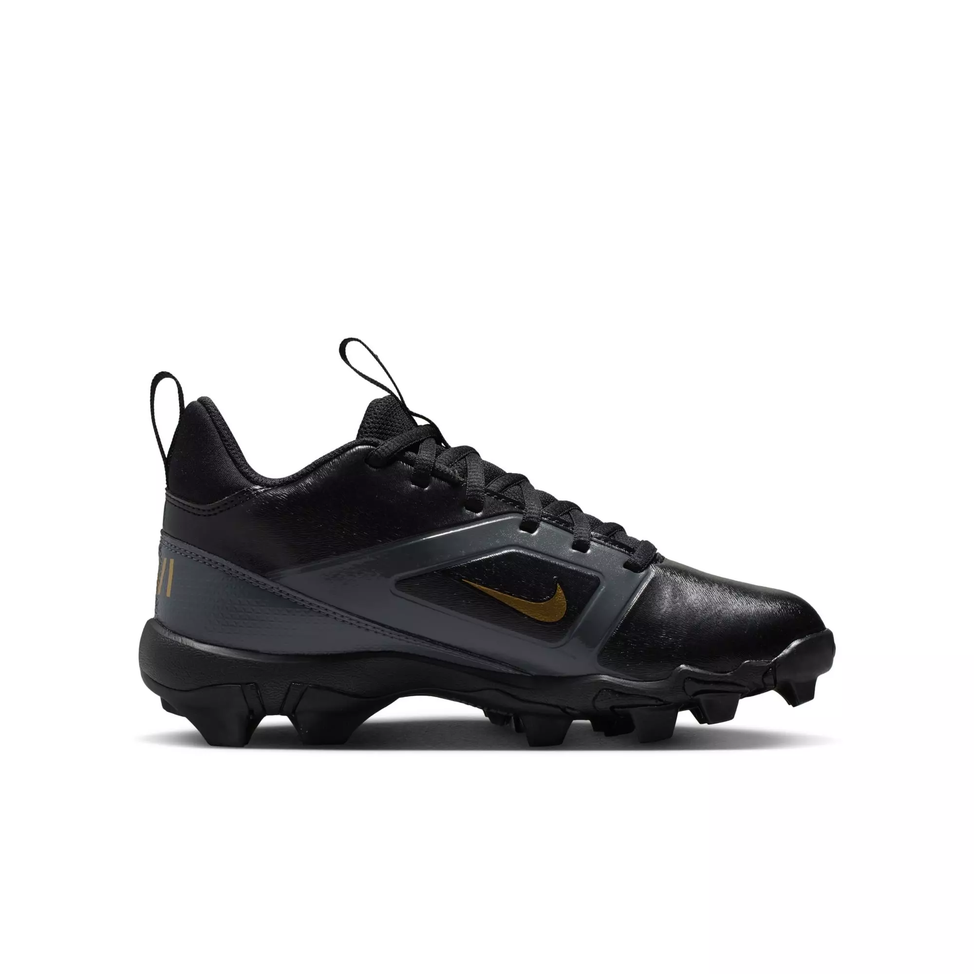 Nike Alpha Shark Saquan Barkley "Black/Metallic Gold" Grade School Boys' Football Cleat - BLACK/GOLD