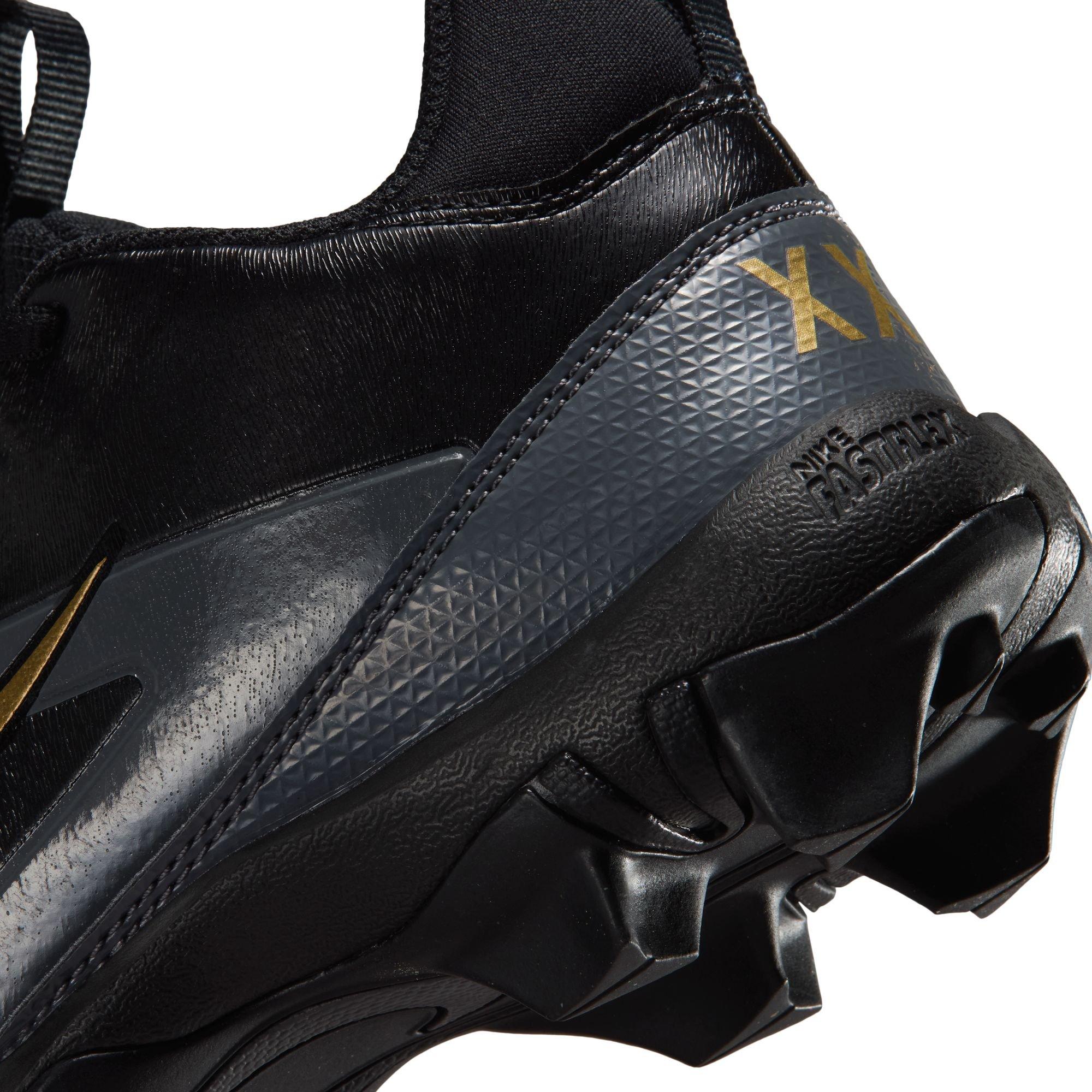 Nike Alpha Shark Saquan Barkley "Black/Metallic Gold" Grade School Boys' Football Cleat - BLACK/GOLD