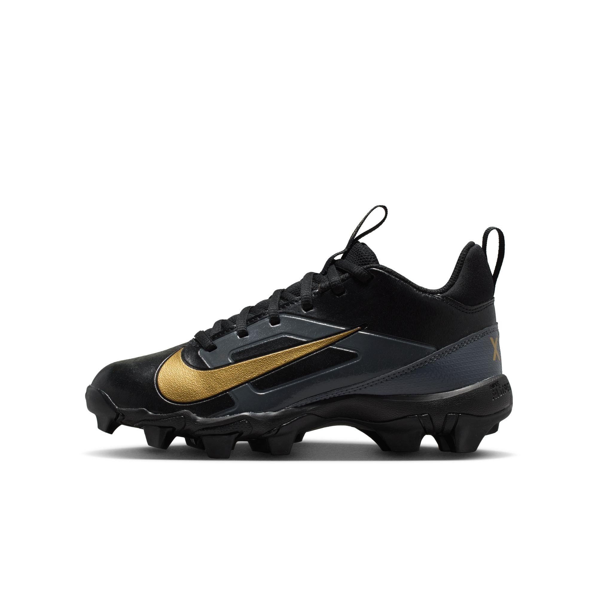 Nike Alpha Shark Saquan Barkley "Black/Metallic Gold" Grade School Boys' Football Cleat - BLACK/GOLD