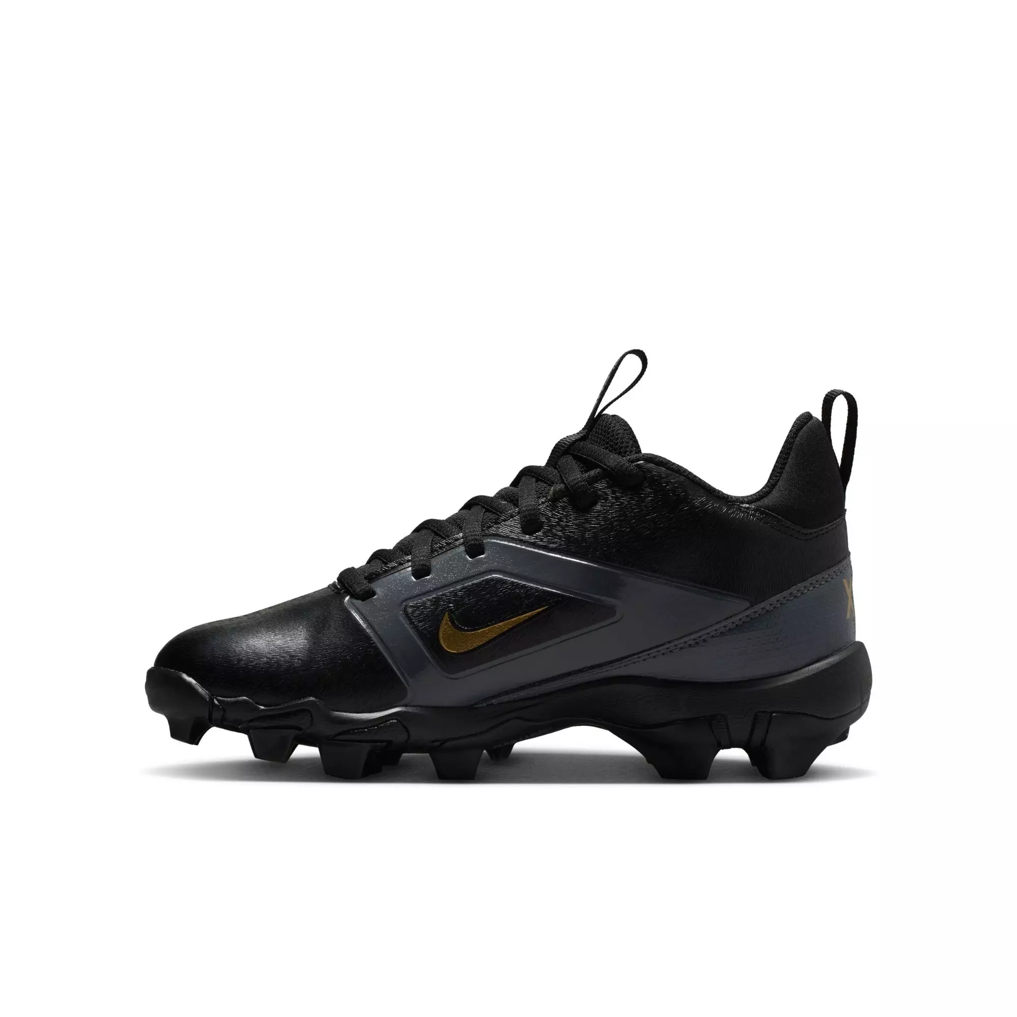 Nike Alpha Shark Saquan Barkley "Black/Metallic Gold" Grade School Boys' Football Cleat - BLACK/GOLD