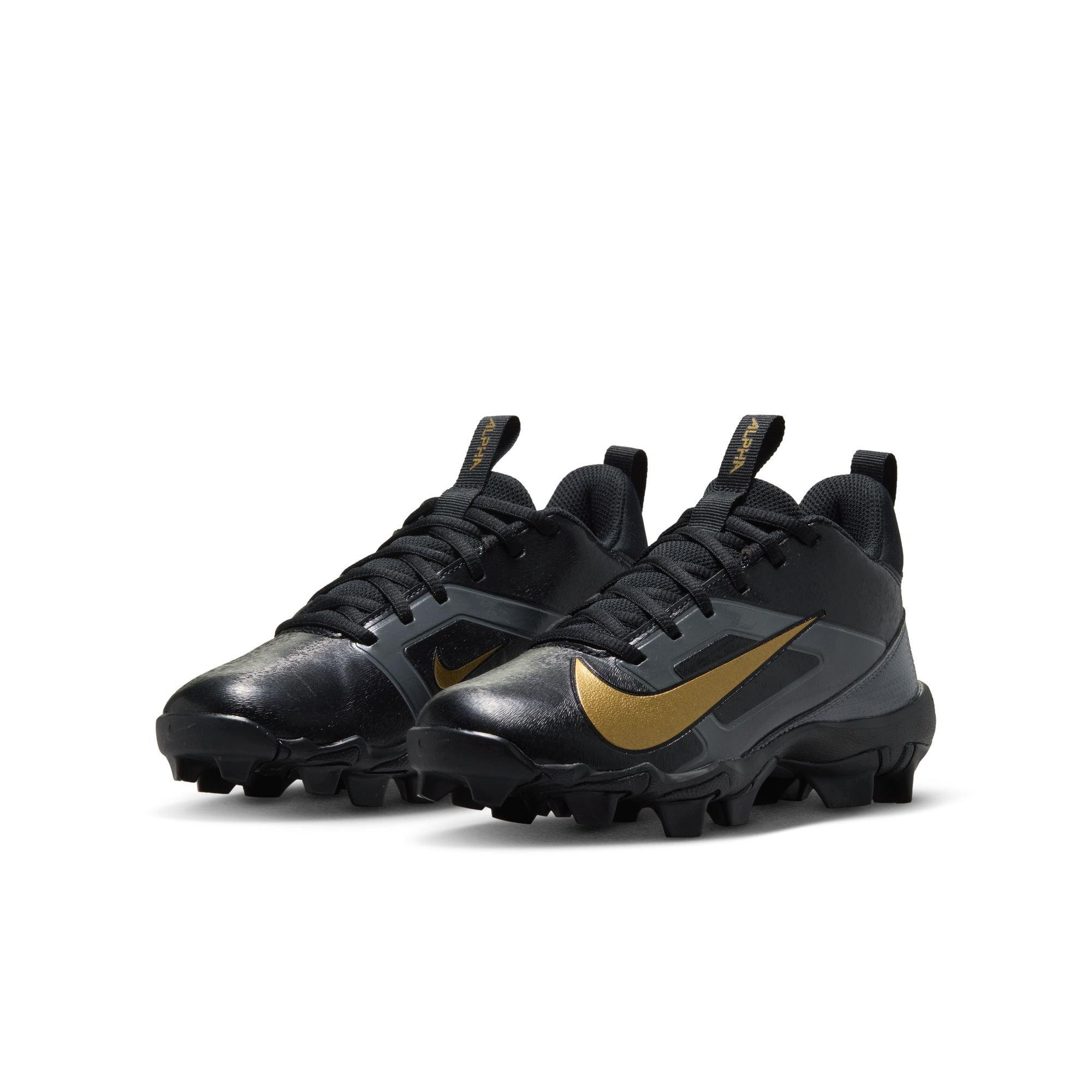 Nike Alpha Shark Saquan Barkley "Black/Metallic Gold" Grade School Boys' Football Cleat - BLACK/GOLD
