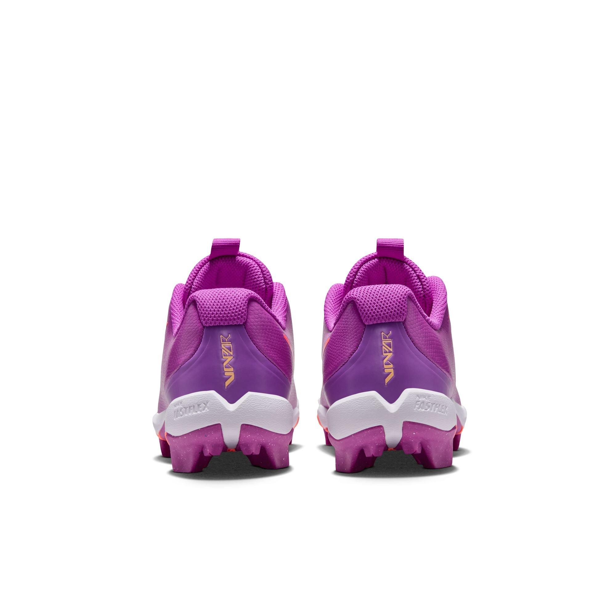 Nike Vapor Shark 3 'CeeDee Lamb' Preschool Girl's Football Cleats - Purple/Orange - PURPLE/ORANGE