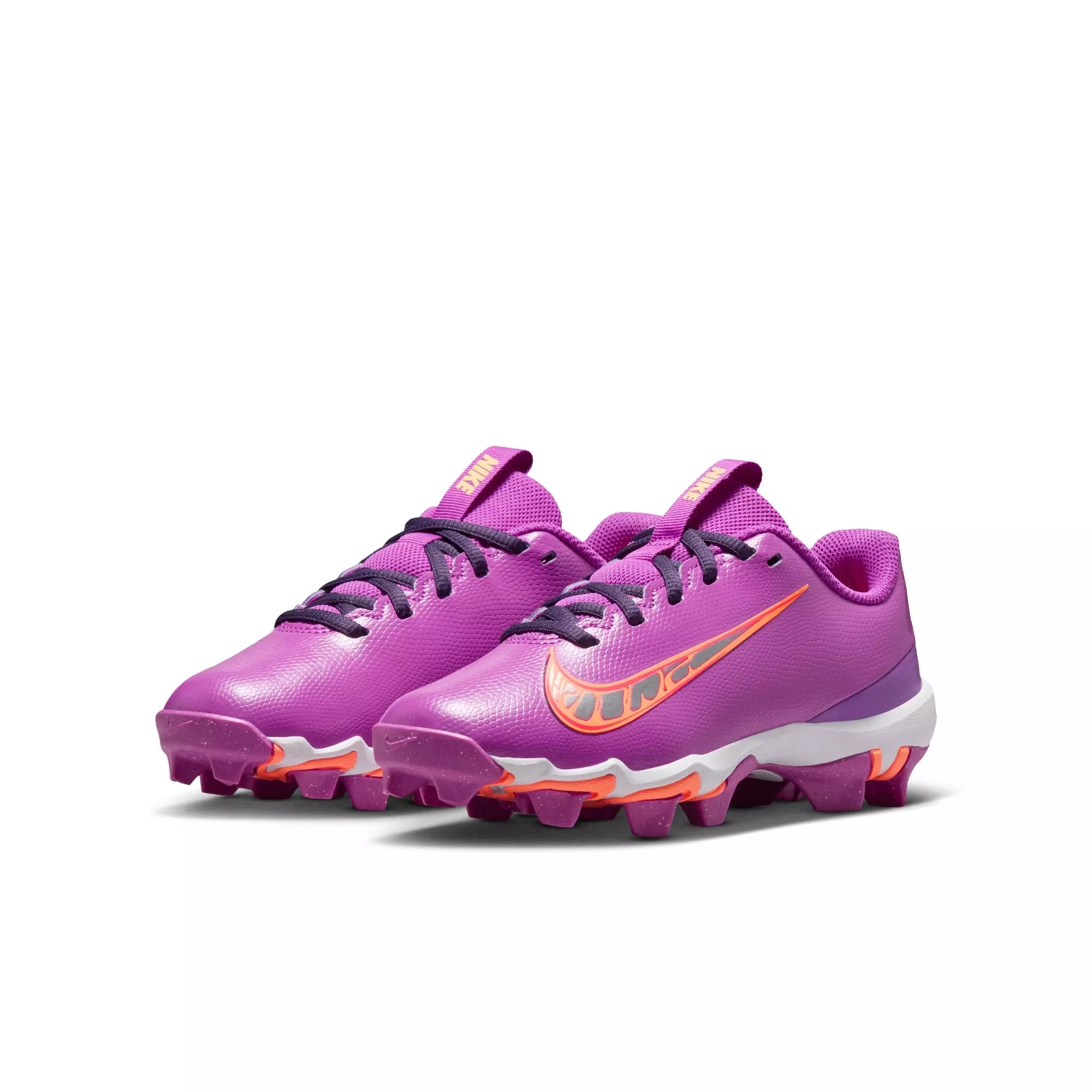 Nike Vapor Shark 3 'CeeDee Lamb' Preschool Girl's Football Cleats - Purple/Orange - PURPLE/ORANGE