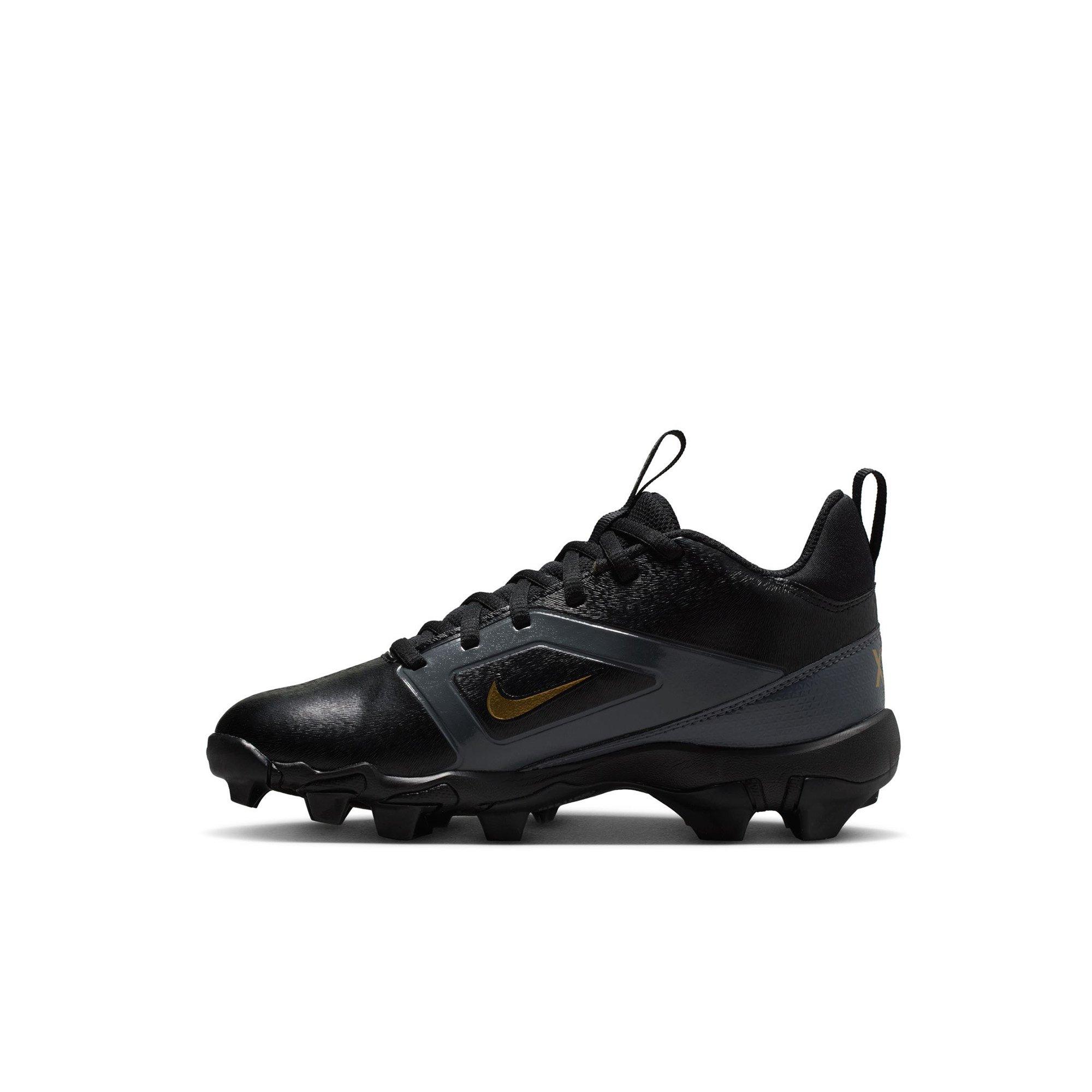 Nike Alpha Shark Saquan Barkley "Black/Metallic Gold" Preschool Kids' Cleat - BLACK/GOLD