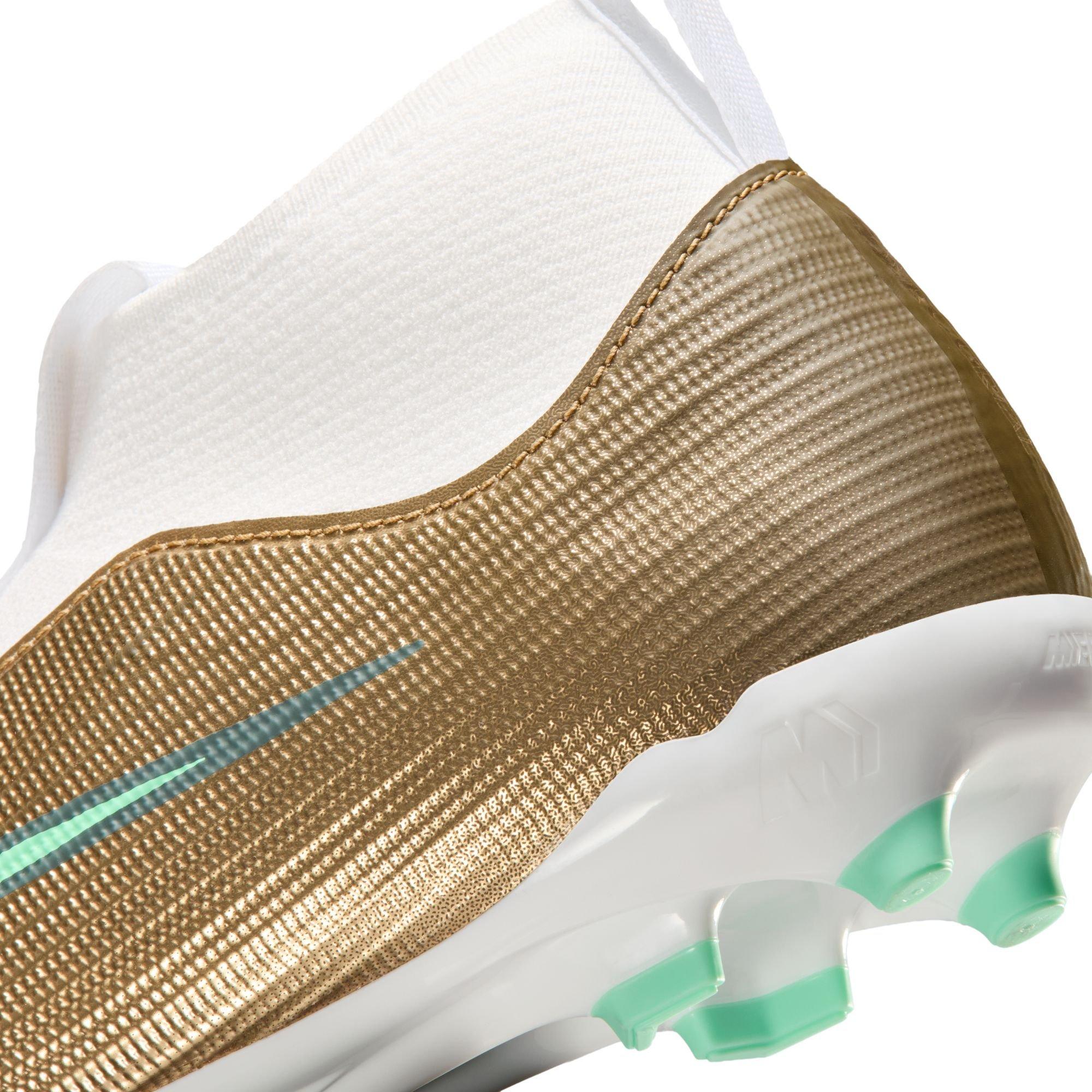 Nike Jr. Mercurial Superfly 11 Academy MG "Kylian Mbapp&eacute;" Grade School Kids' Soccer Cleat - METALLIC GOLD/GREEN GLOW