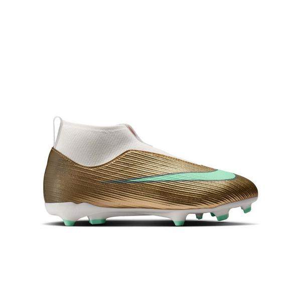 Nike Jr. Mercurial Superfly 11 Academy MG "Kylian Mbapp&eacute;" Grade School Kids' Soccer Cleat - METALLIC GOLD/GREEN GLOW