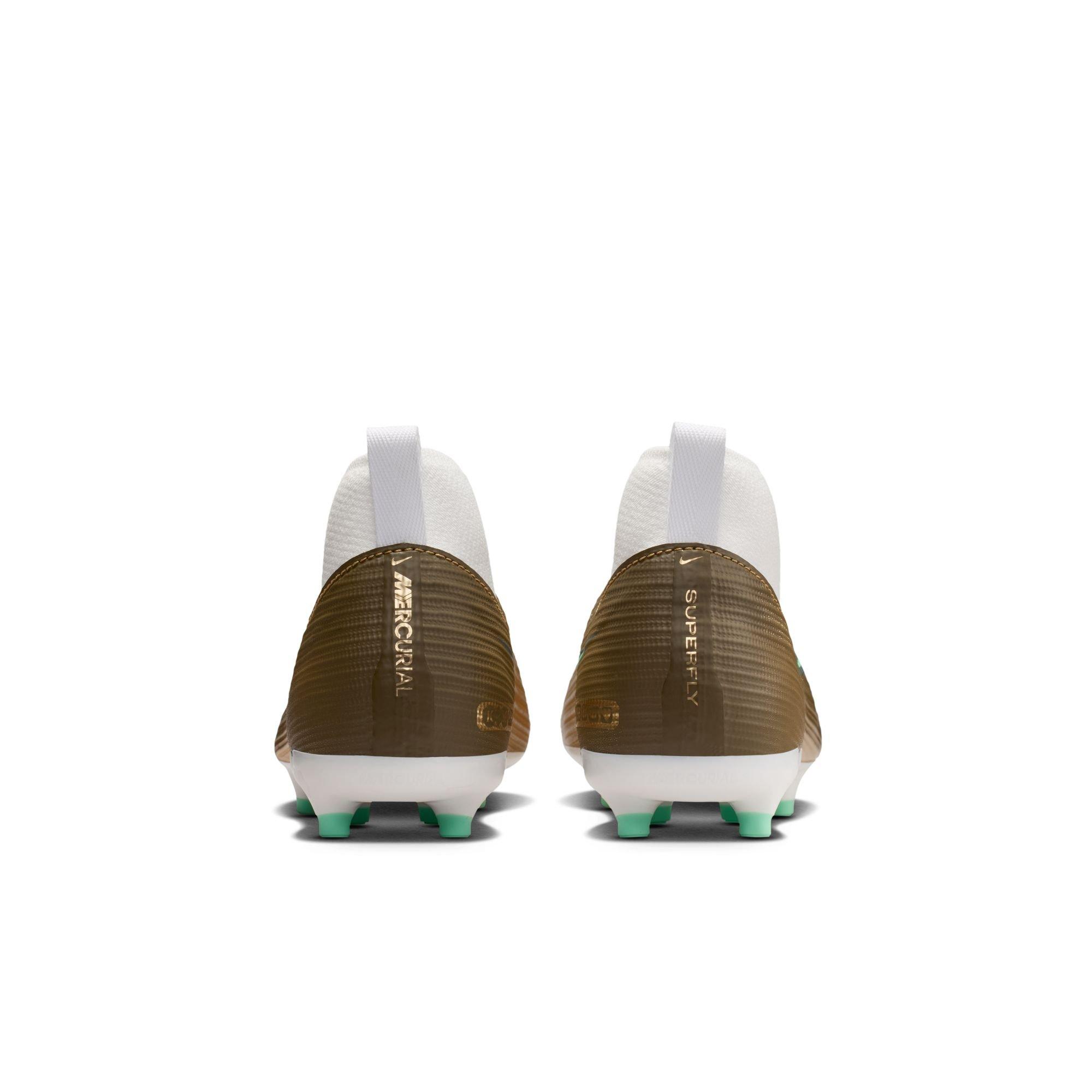 Nike Jr. Mercurial Superfly 11 Academy MG "Kylian Mbapp&eacute;" Grade School Kids' Soccer Cleat - METALLIC GOLD/GREEN GLOW