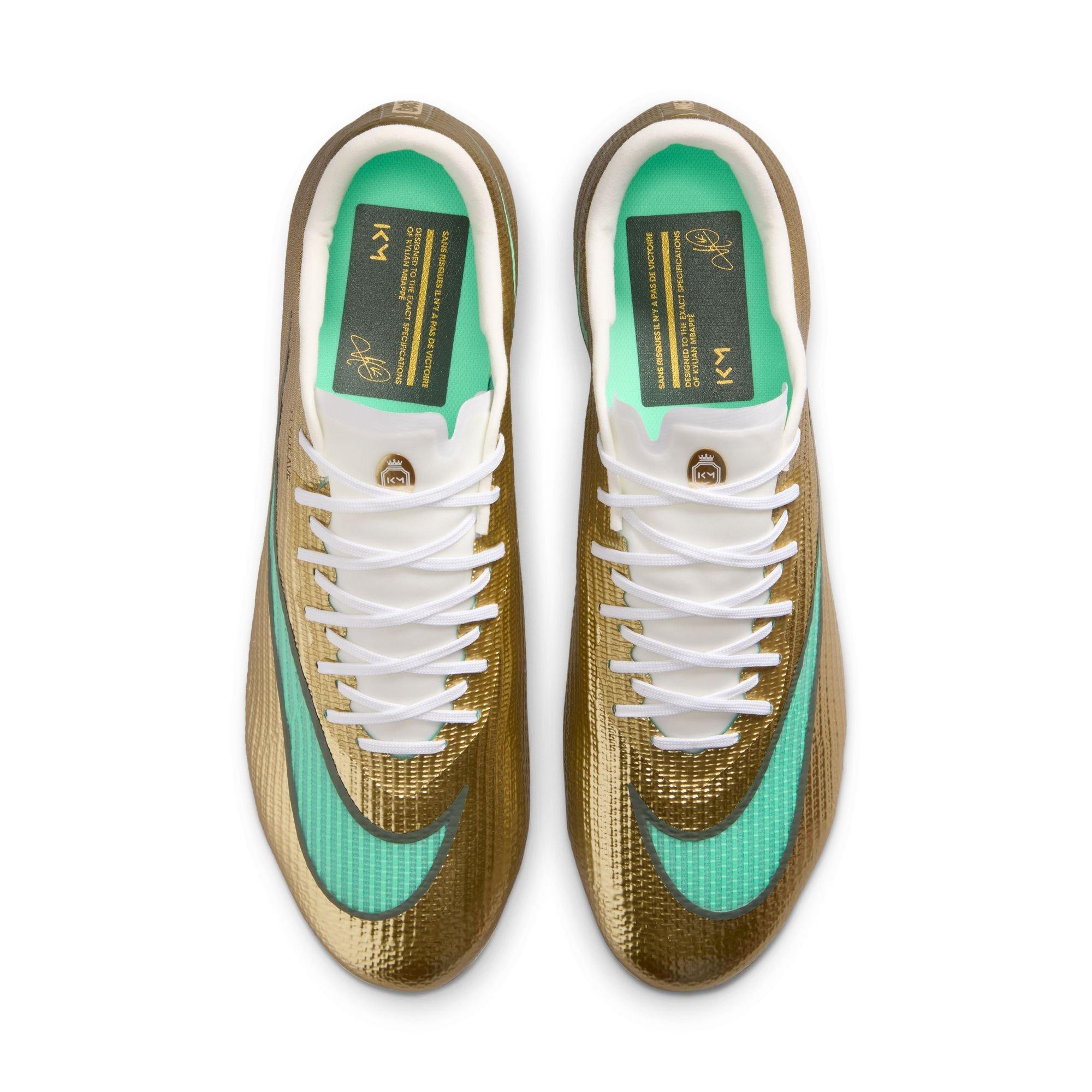 Nike Mercurial Superfly 11 Pro FG "Kylian Mbapp&eacute;" Men's Soccer Cleat - METALLIC GOLD/GREEN GLOW