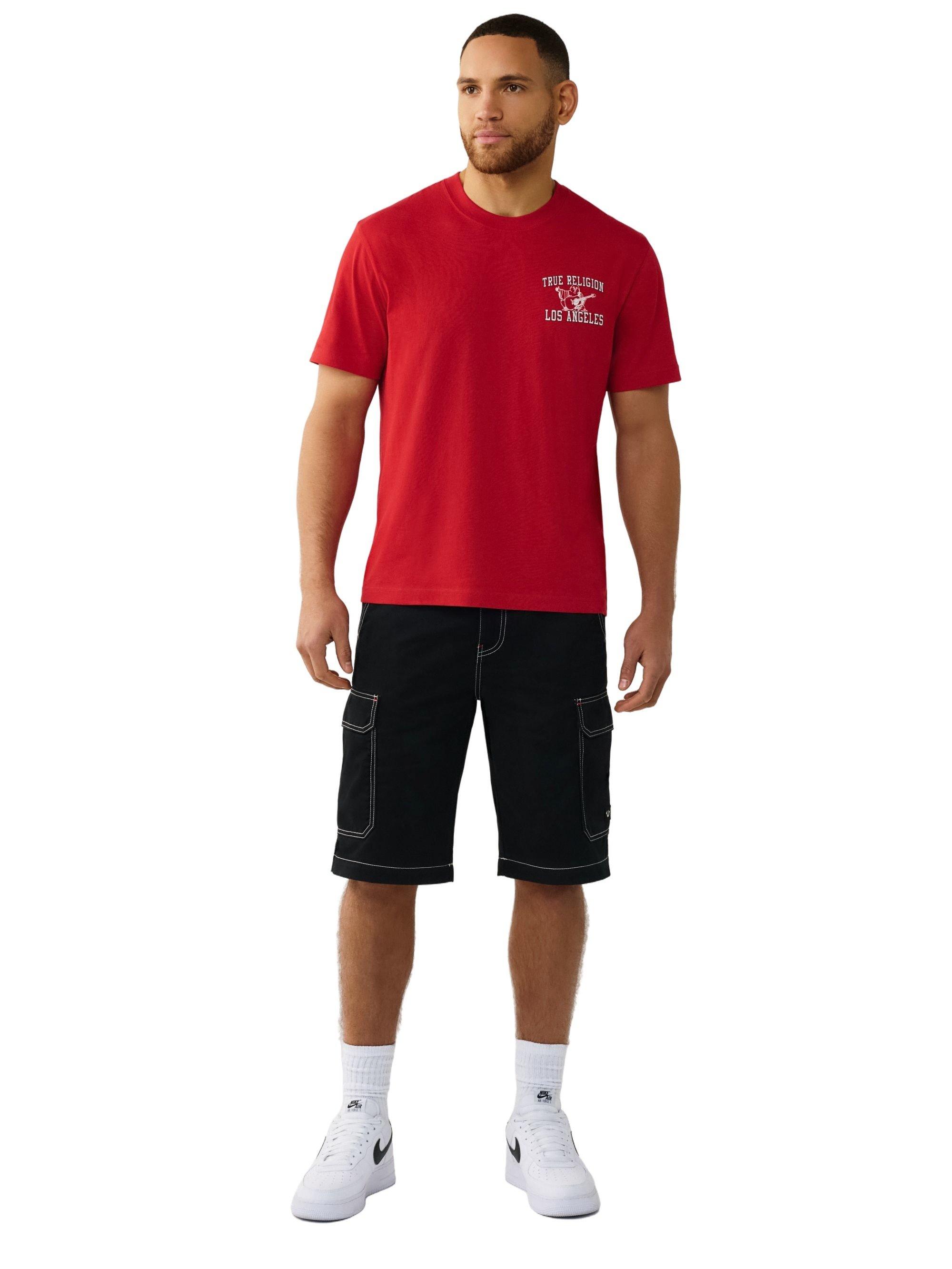 True Religion Men's Mesh Print Buddha Tee - RED Thumbnail View 5