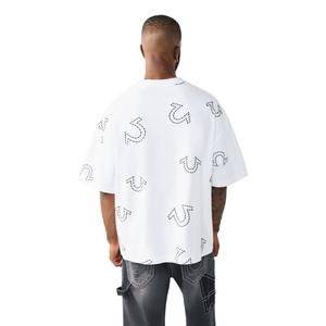 True Religion Men's Horseshoe Print Oversized Tee - White