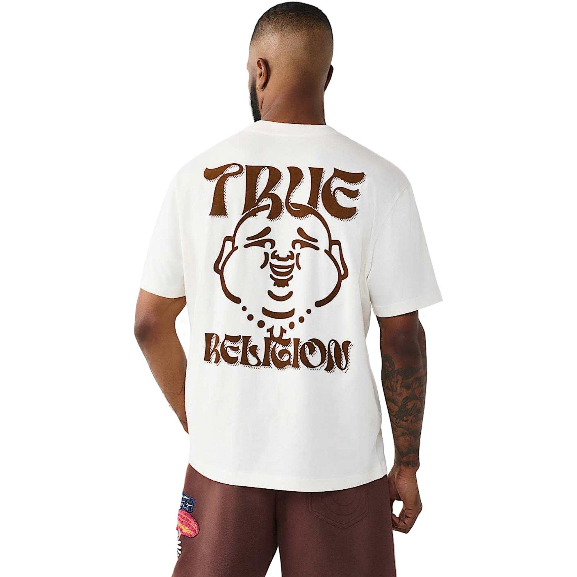 True Religion Men's Wavy Logo Buddha Face Graphic Tee - IVORY Thumbnail View 2
