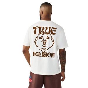 True Religion Men's Wavy Logo Buddha Face Graphic Tee