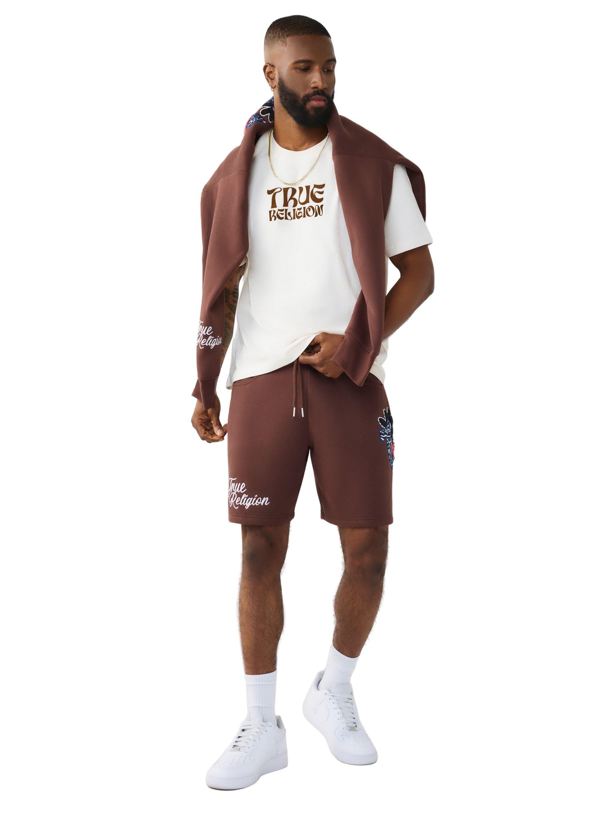 True Religion Men's Wavy Logo Buddha Face Graphic Tee - IVORY Thumbnail View 5