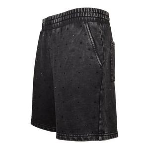 Reason Men's Washed Rhinestone Shorts - Black