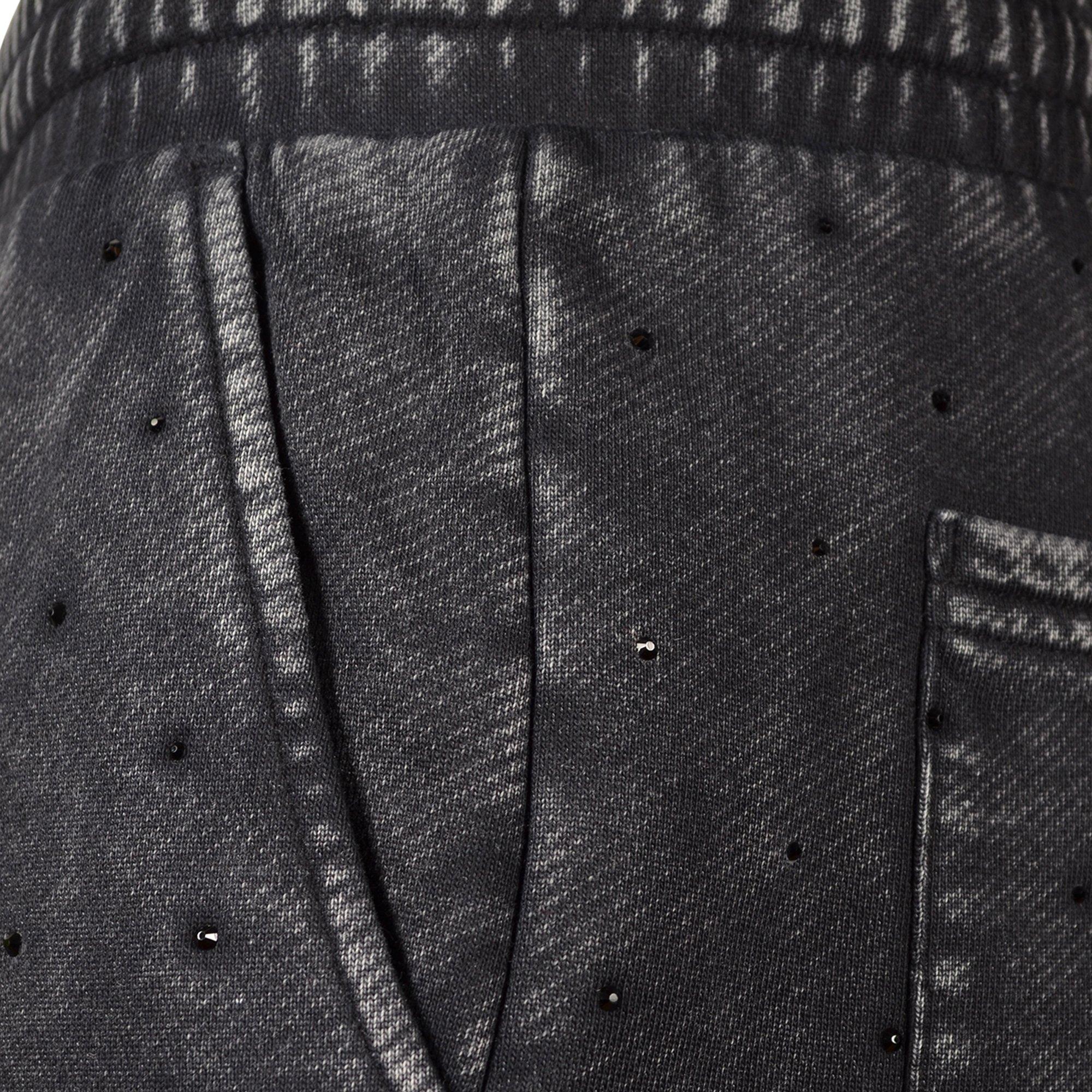 Reason Men's Washed Rhinestone Shorts - Black - BLACK Thumbnail View 4