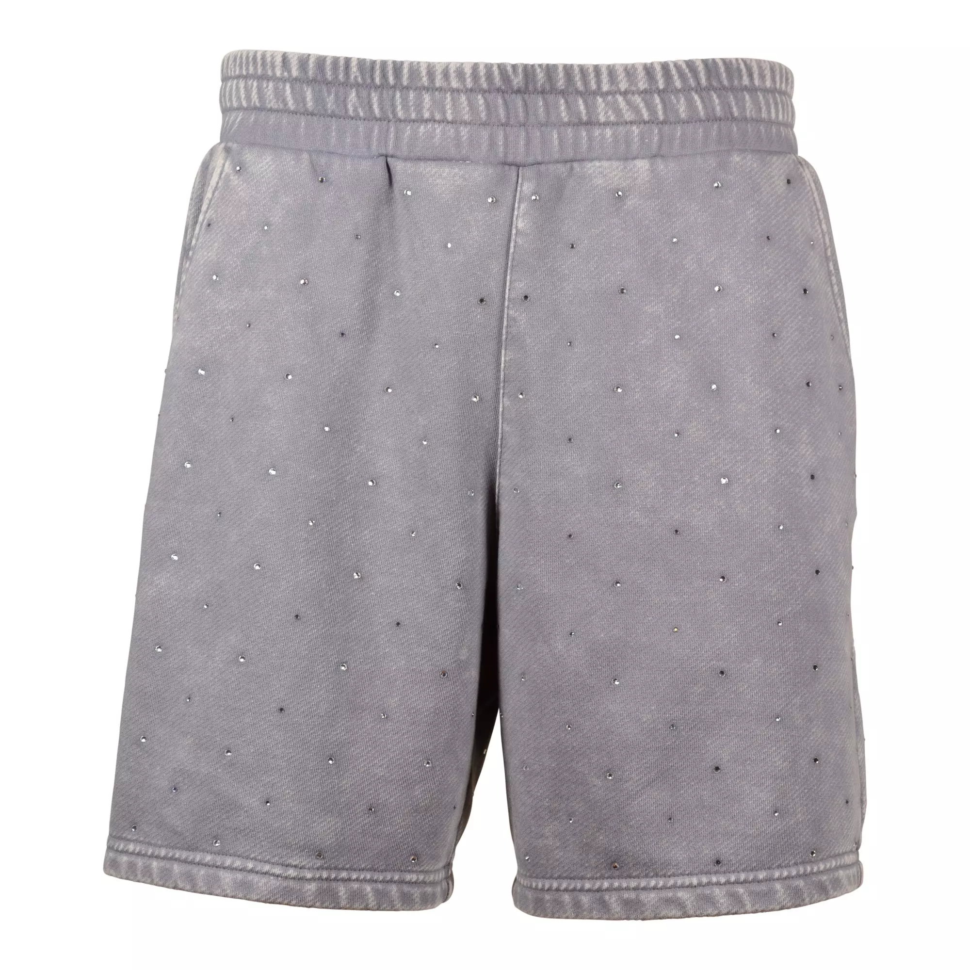 Reason Men's Washed Rhinestone Shorts - Grey - GREY