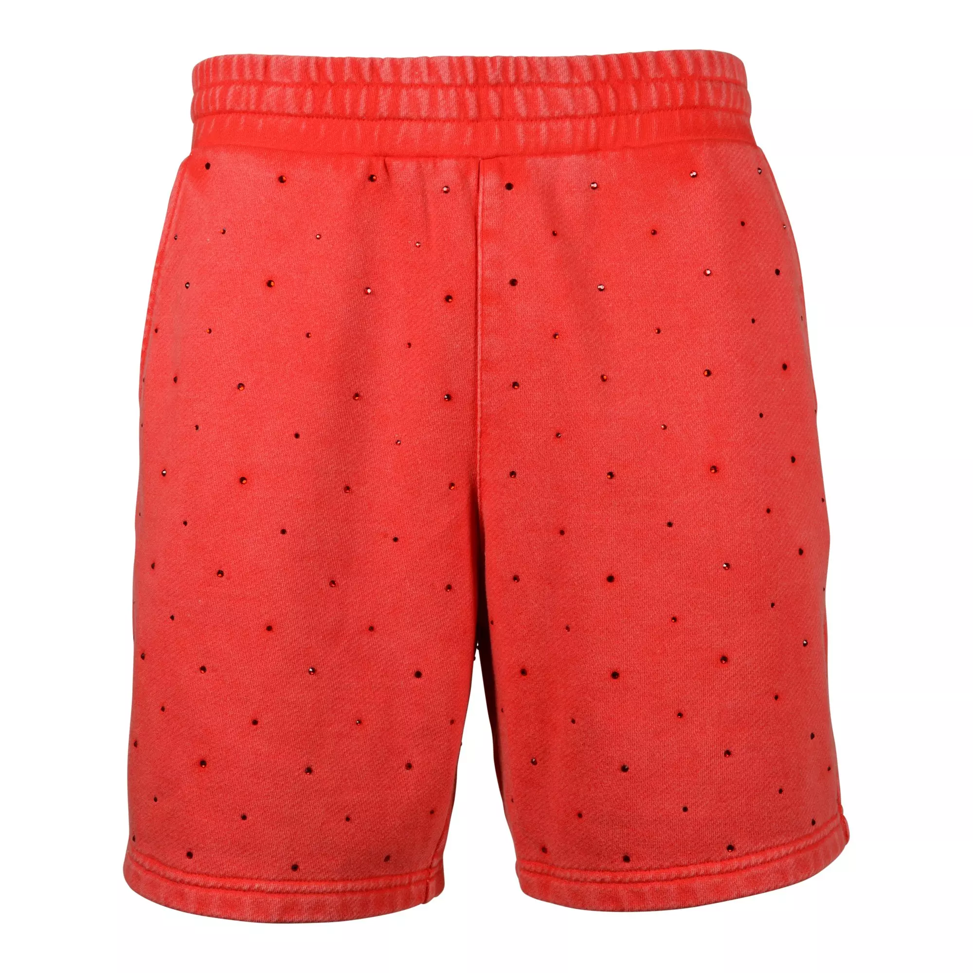 Reason Men's Washed Rhinestone Shorts - Red - RED