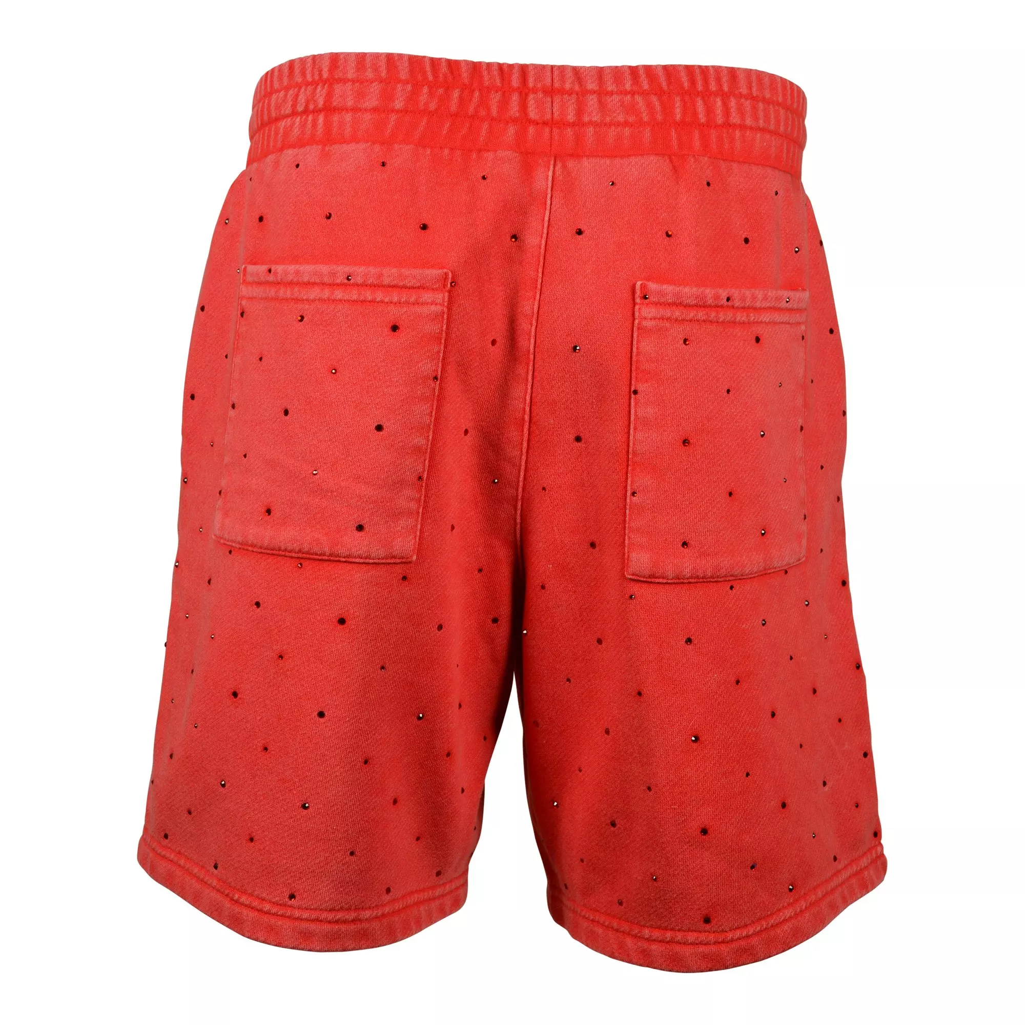 Reason Men's Washed Rhinestone Shorts - Red - RED