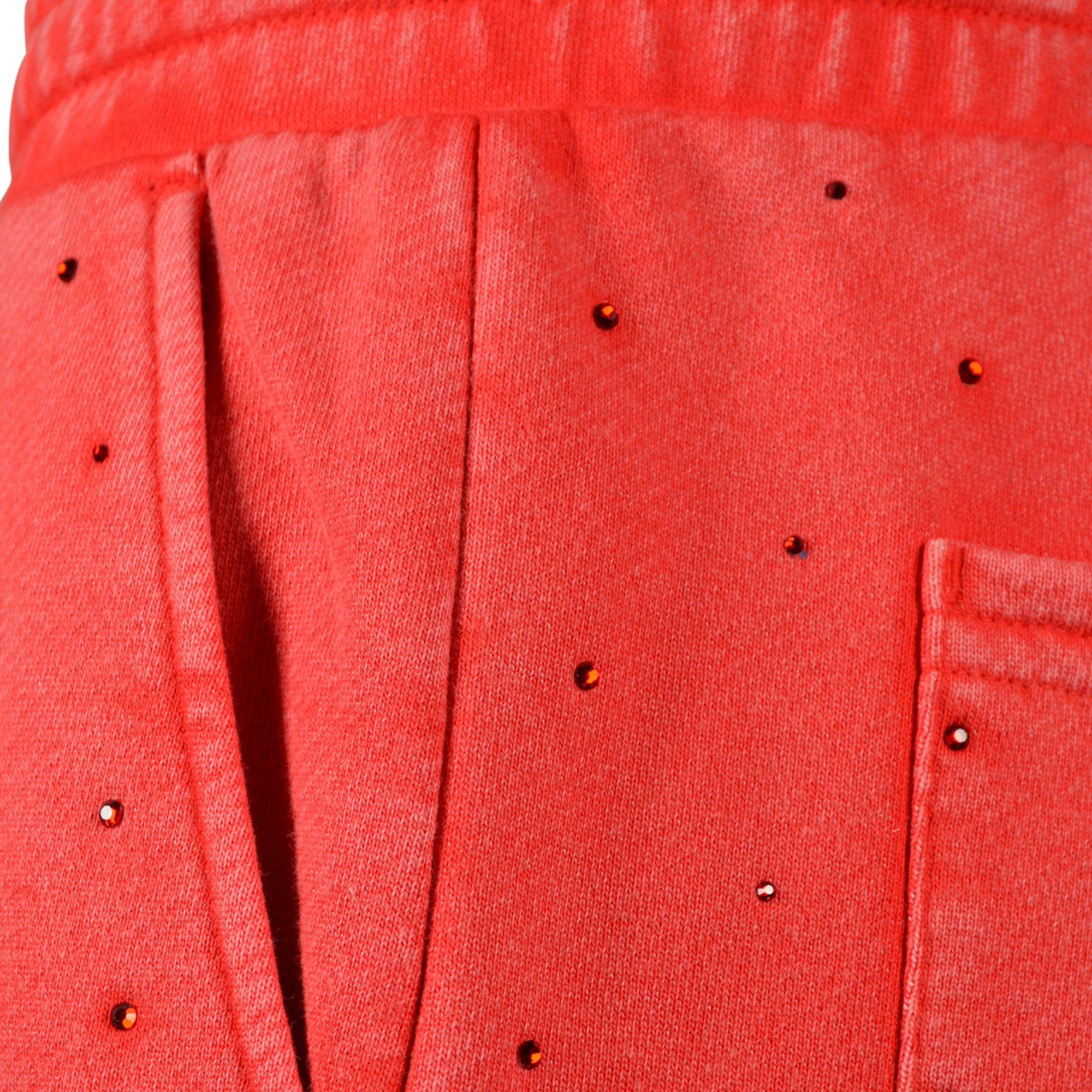 Reason Men's Washed Rhinestone Shorts - Red - RED Thumbnail View 4