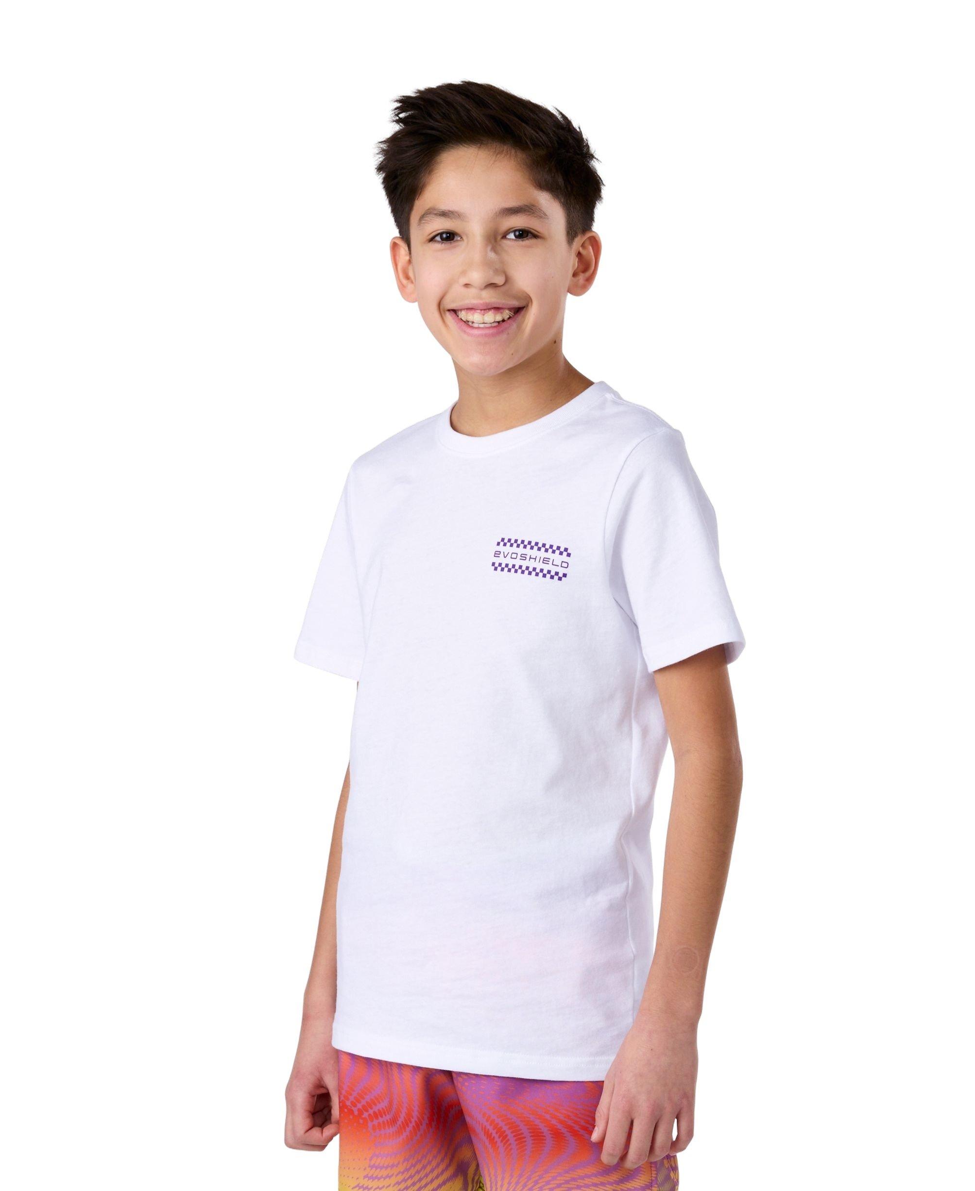 EvoShield Big Boys' Purple Smiley Tee - WHITE/PURPLE Thumbnail View 1