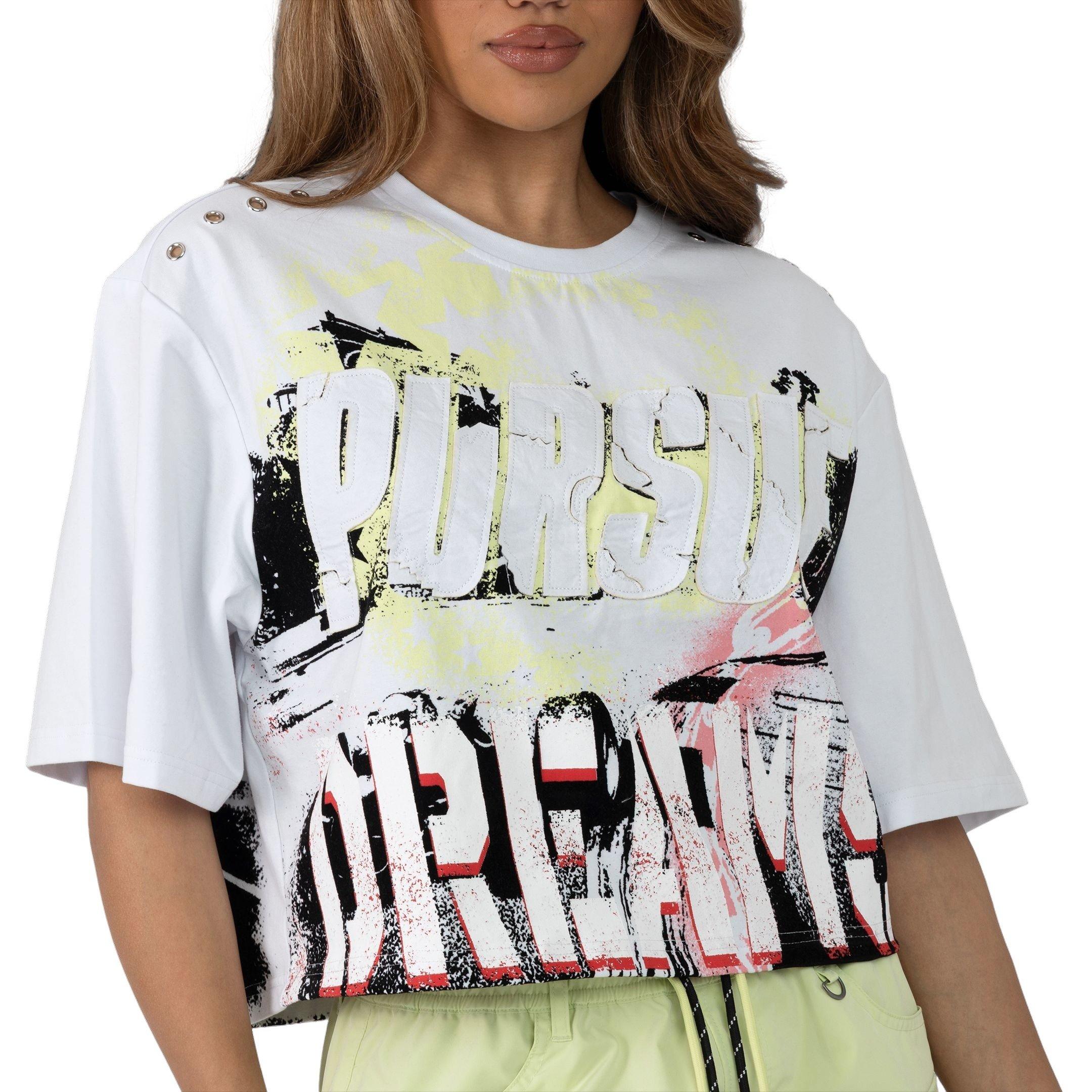 Smoke Rise Women's Boxy Pursue Dreams Tee - White - WHITE Thumbnail View 1