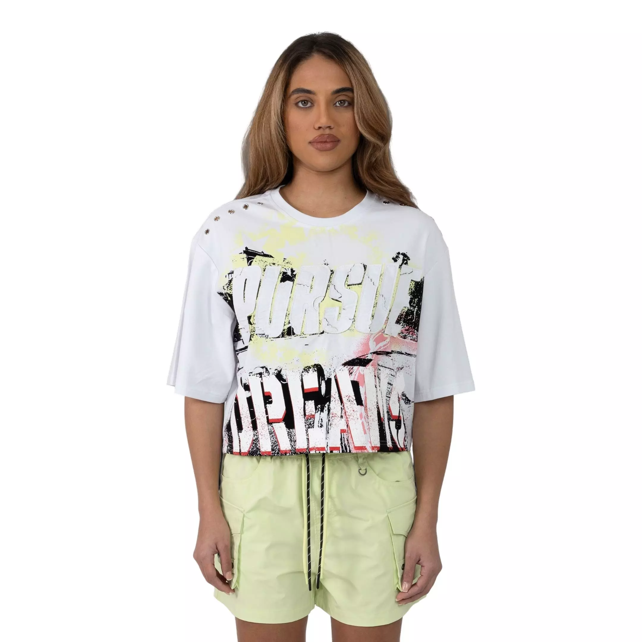 Smoke Rise Women's Boxy Pursue Dreams Tee - White - WHITE