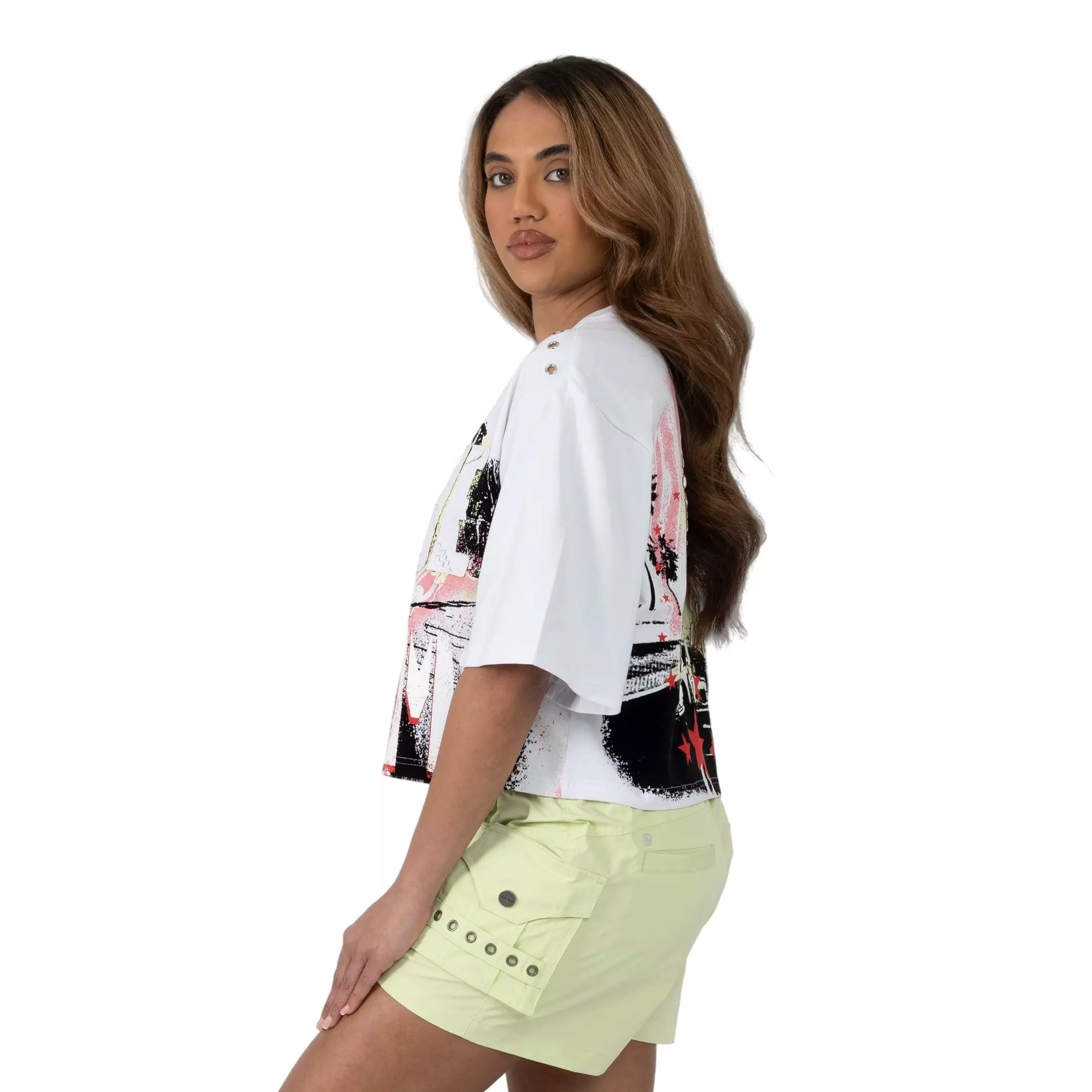 Smoke Rise Women's Boxy Pursue Dreams Tee - White - WHITE