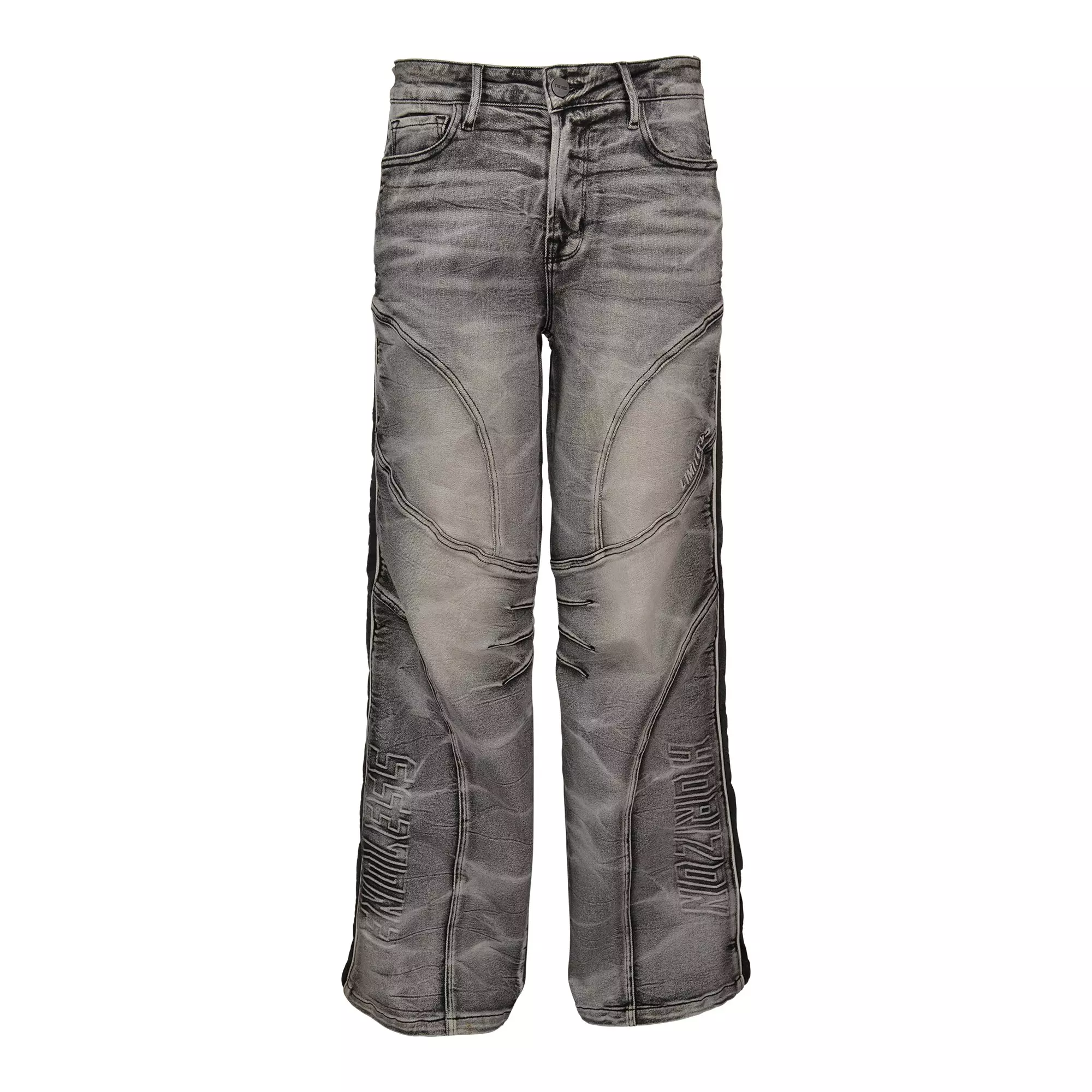 Smoke Rise Women's Wide Leg Snake Denim Core Set Pants - BLACK