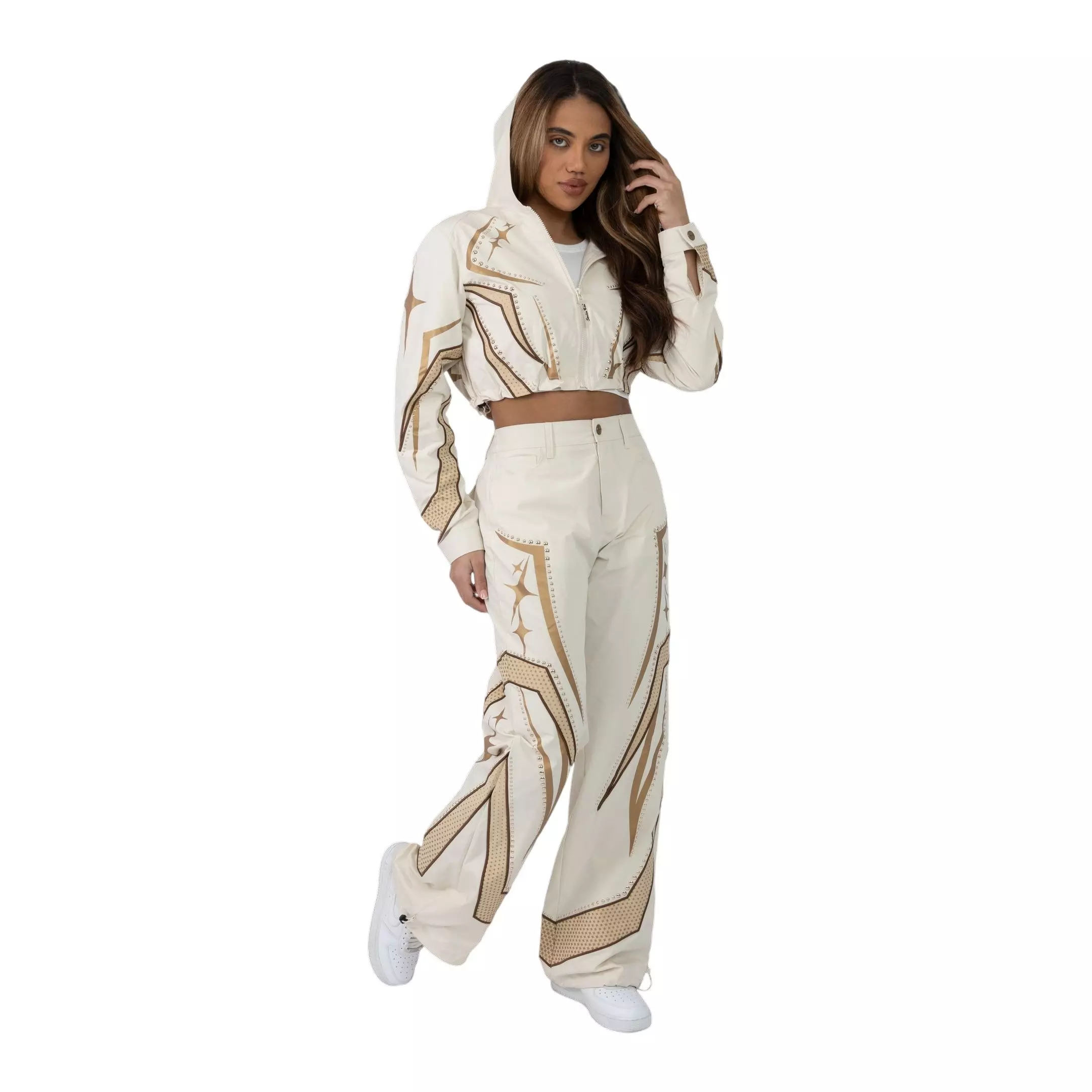 Smoke Rise Women's Wide Leg Woven Pants - Rose Gold - ROSE GOLD