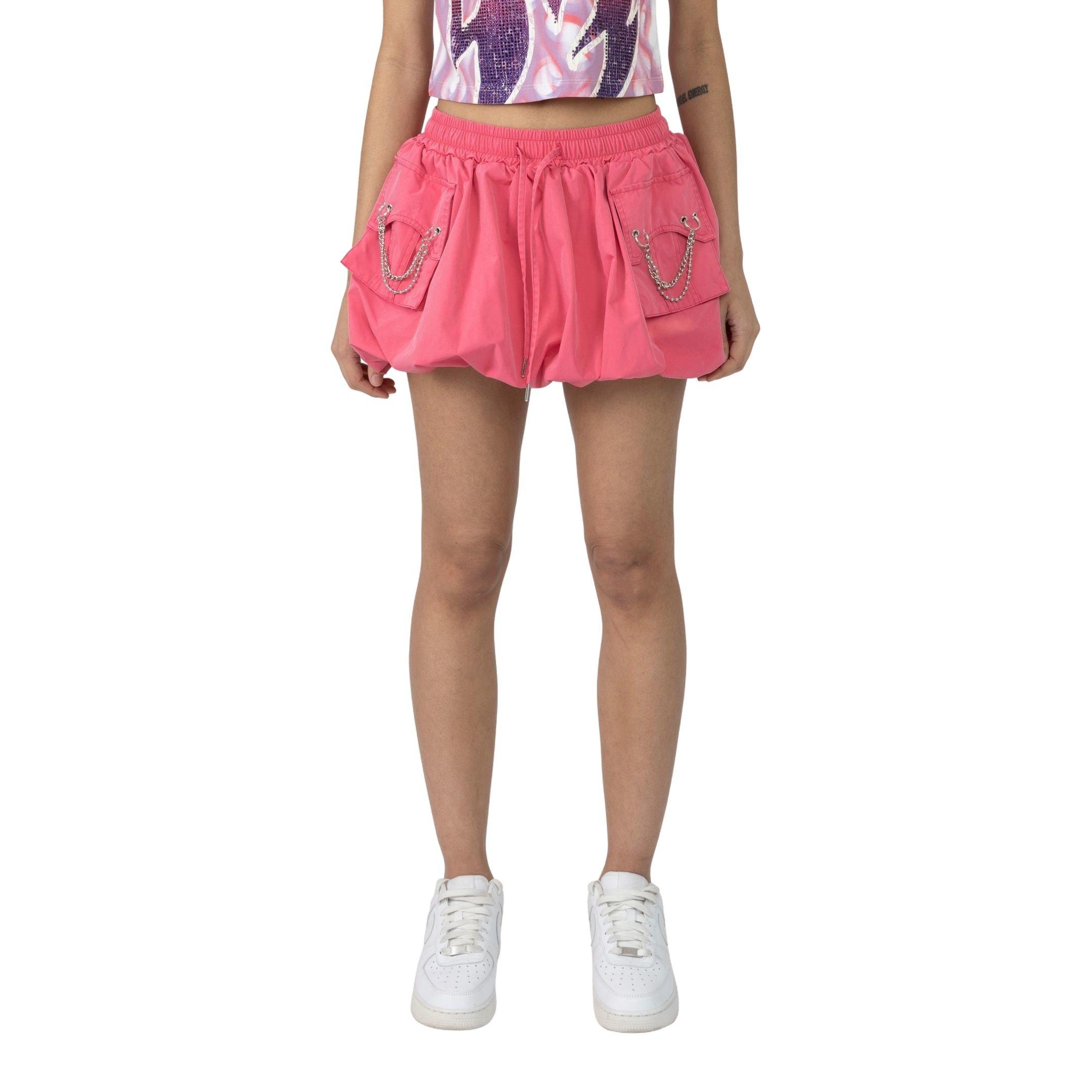 Smoke Rise Women's Nylon Bubble Skirt - Pink - PINK Thumbnail View 3