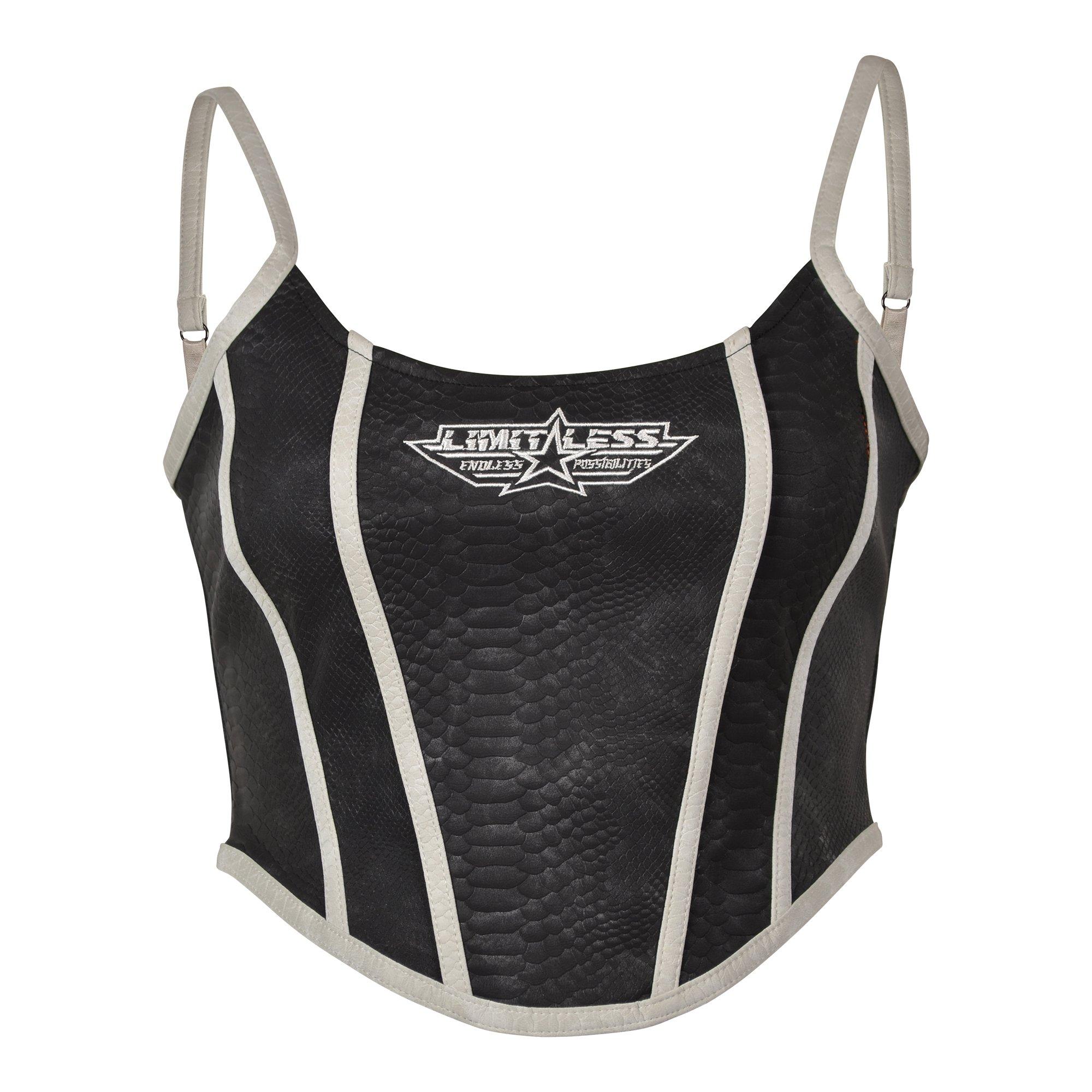 Smoke Rise Women's Black Corset Top - BLACK Thumbnail View 1