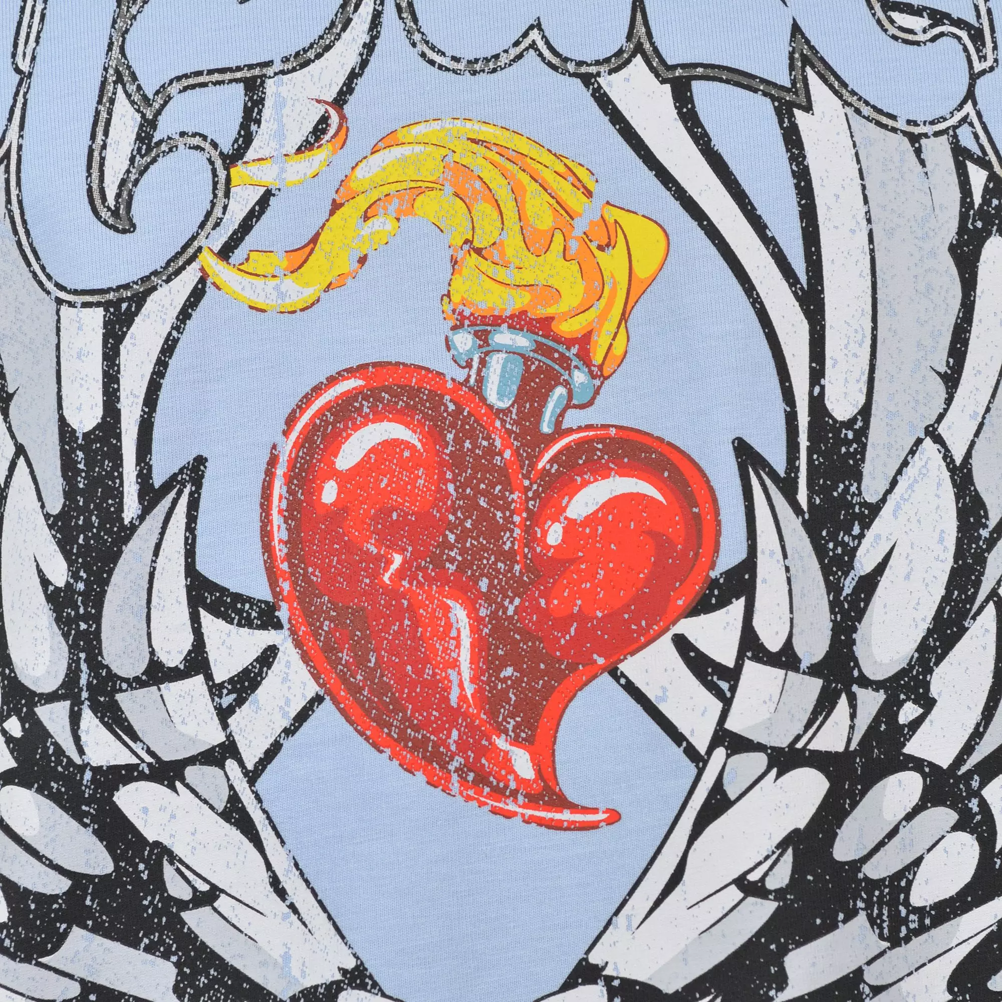 Von Dutch Men's Flaming Heart Windsurfer Tee - LT BLUE