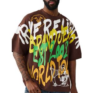 True Religion Men's Graffiti Heavyweight Oversized Tee