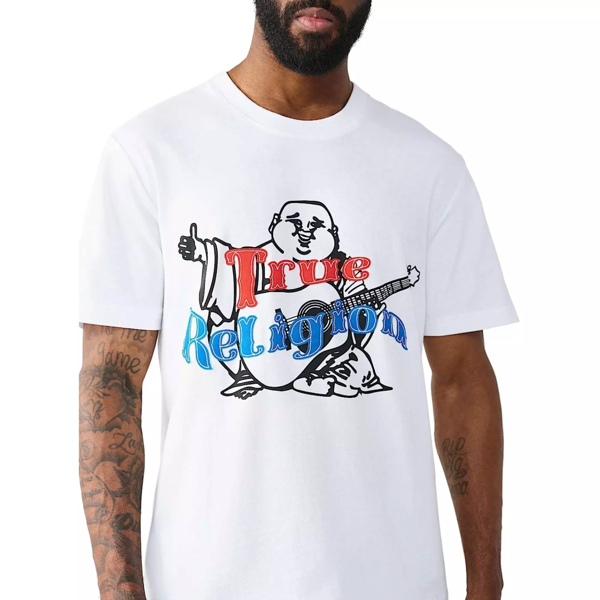 True Religion Men's Original Buddha Heavyweight Tee - WHITE