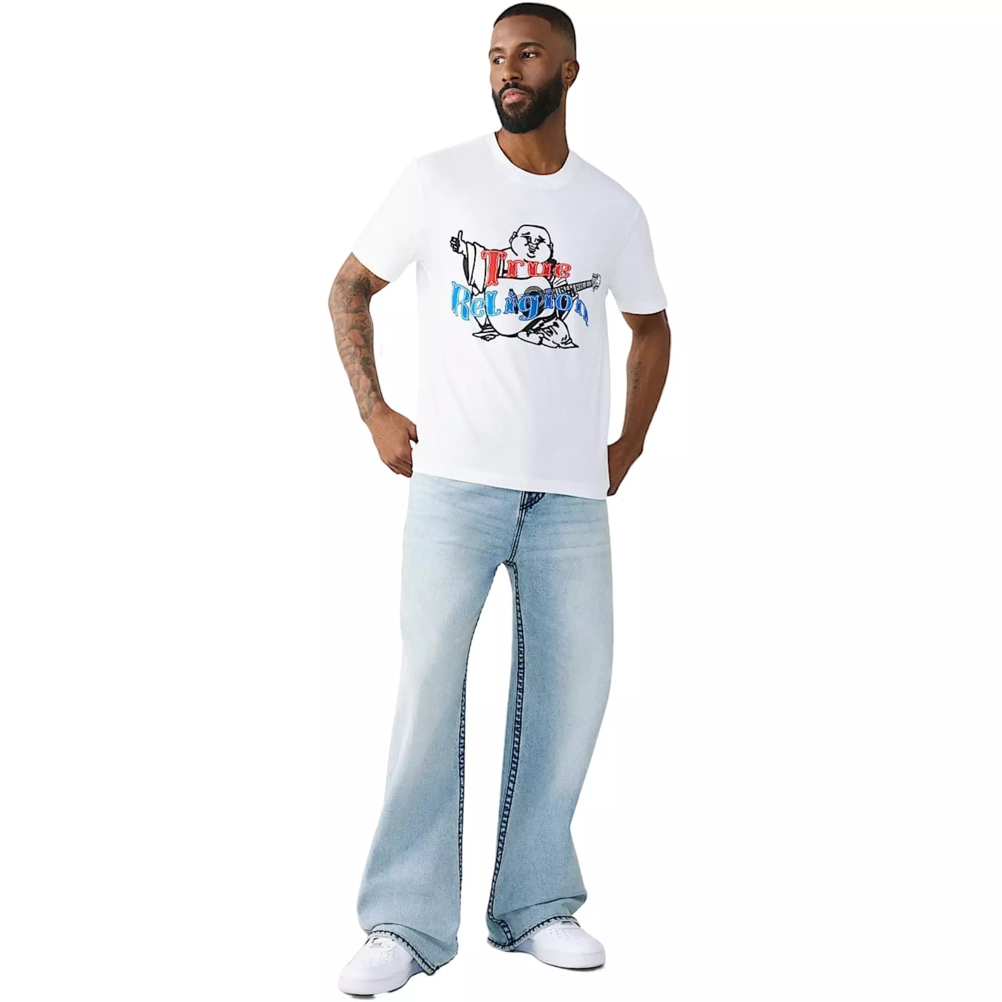True Religion Men's Original Buddha Heavyweight Tee - WHITE