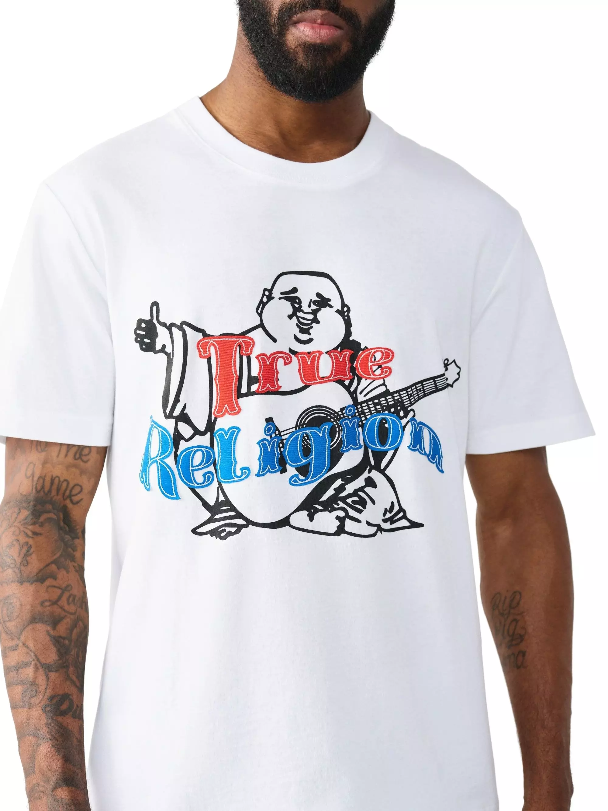 True Religion Men's Original Buddha Heavyweight Tee - WHITE