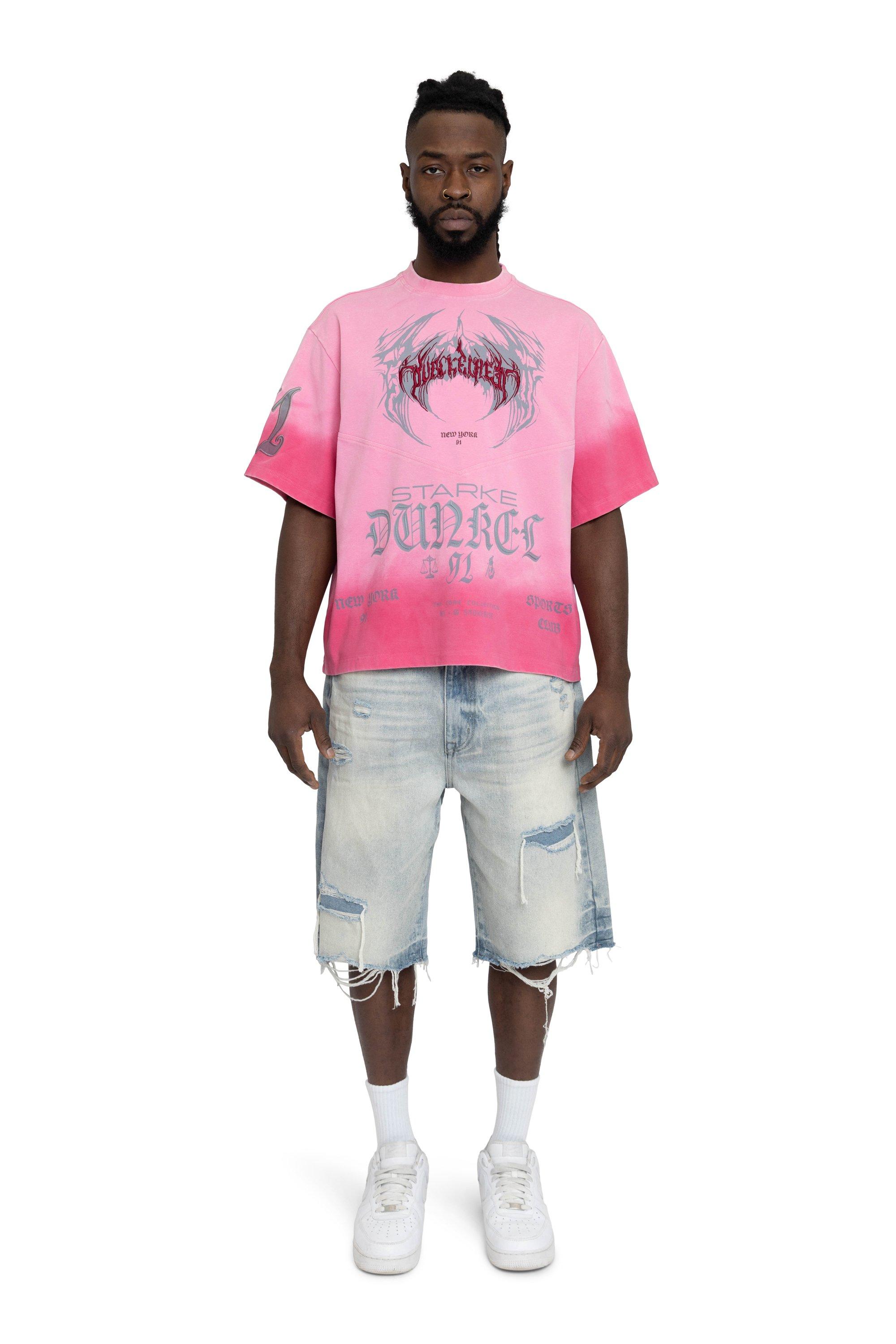 Smoke Rise Men's Tokyo Spray Wash Tee - Pink - PINK Thumbnail View 5
