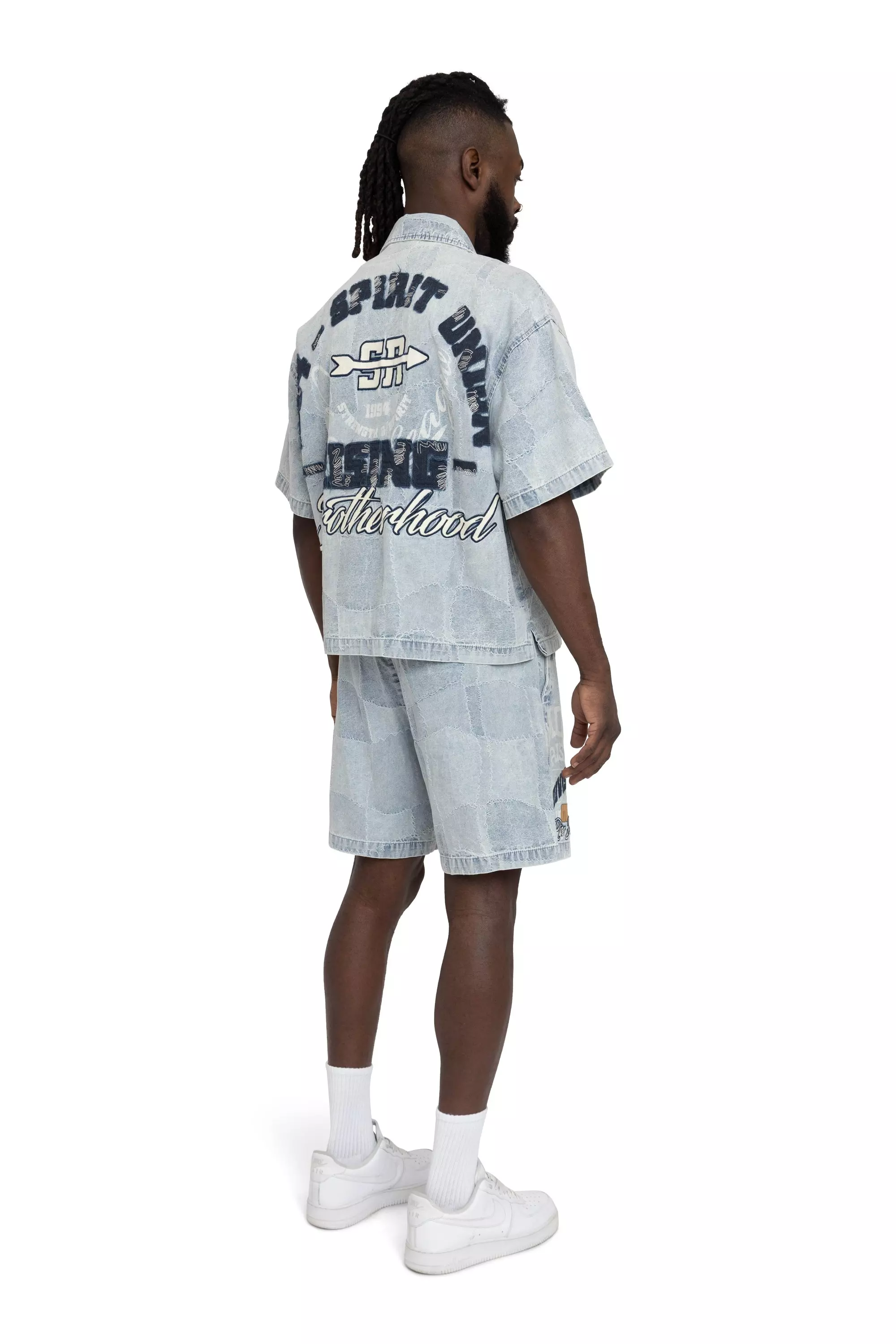 Smoke Rise Men's Brotherhood Denim Shorts - Porcelain Blue - BLUE