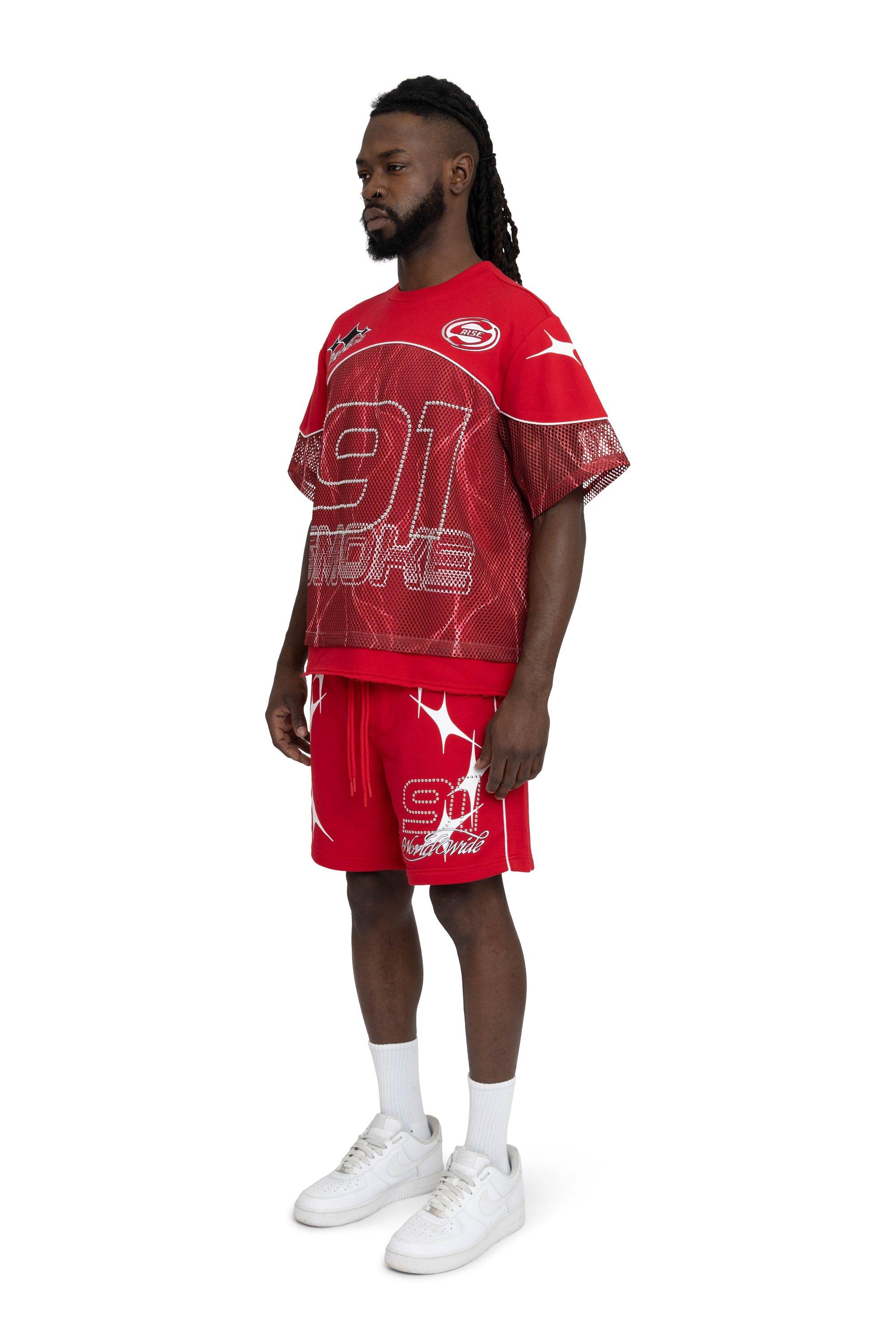 Smoke Rise Men's Limitless Mesh Shorts - True Red - RED Thumbnail View 3