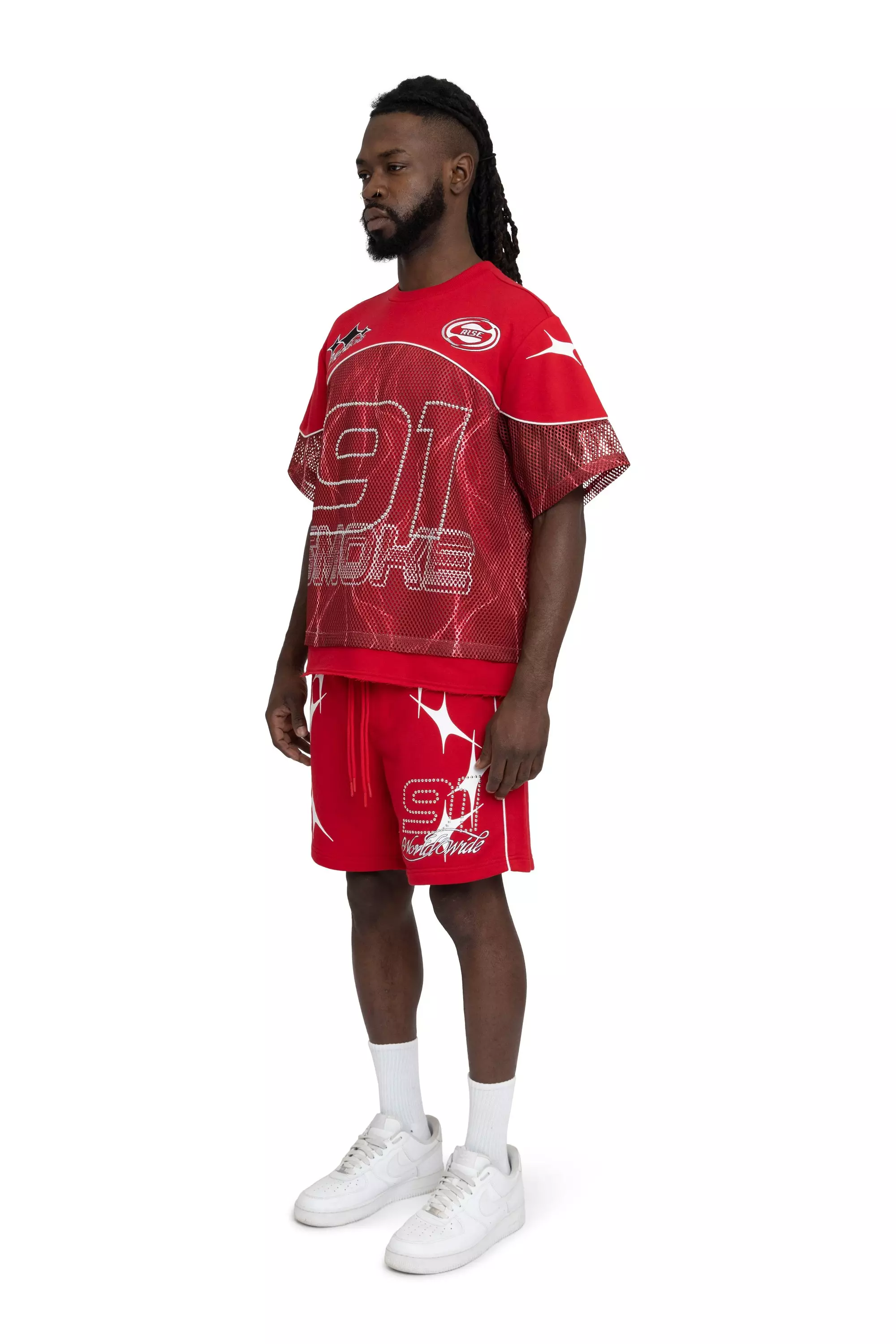 Smoke Rise Men's Limitless Mesh Shorts - True Red - RED