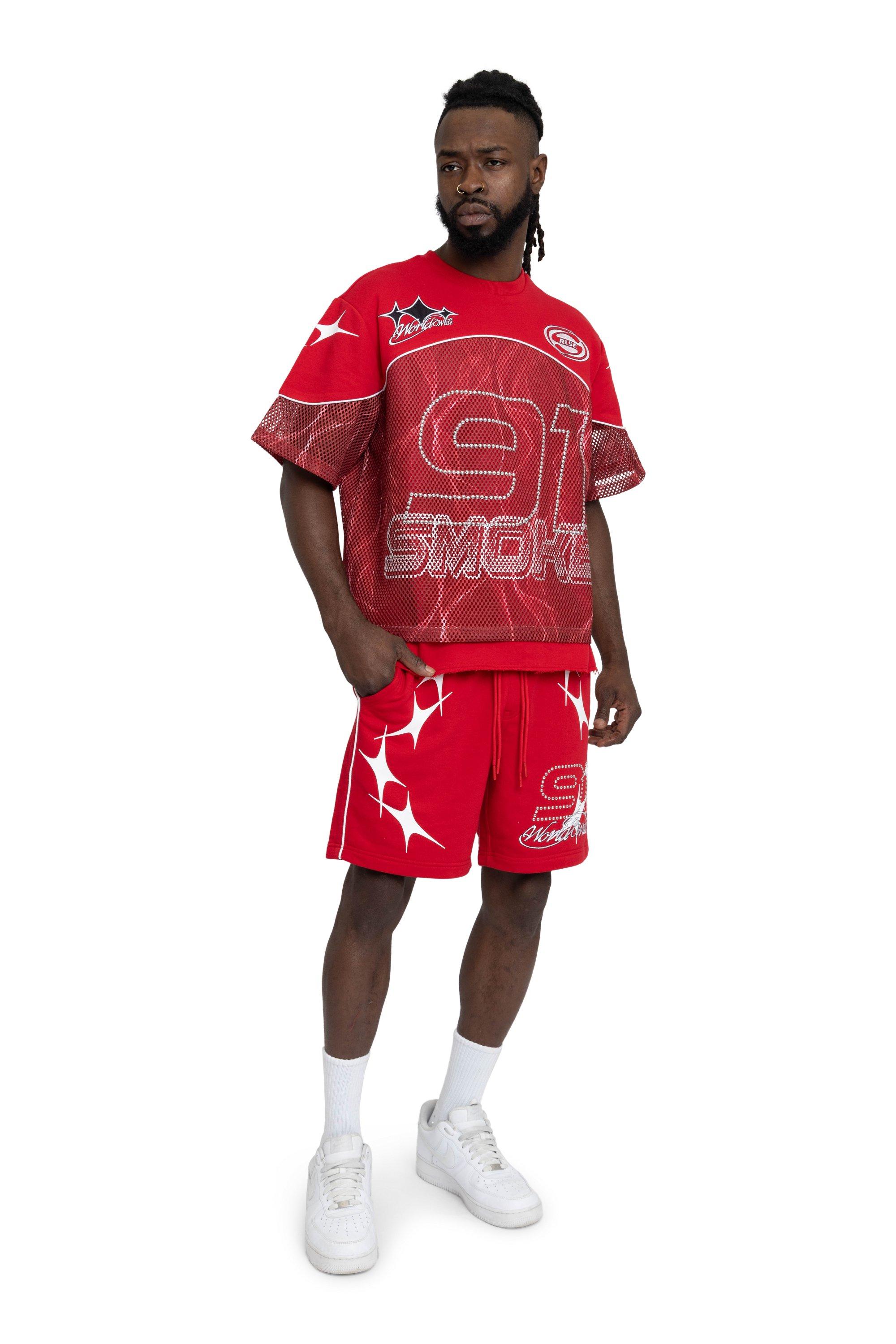 Smoke Rise Men's Limitless Mesh Shorts - True Red - RED Thumbnail View 5