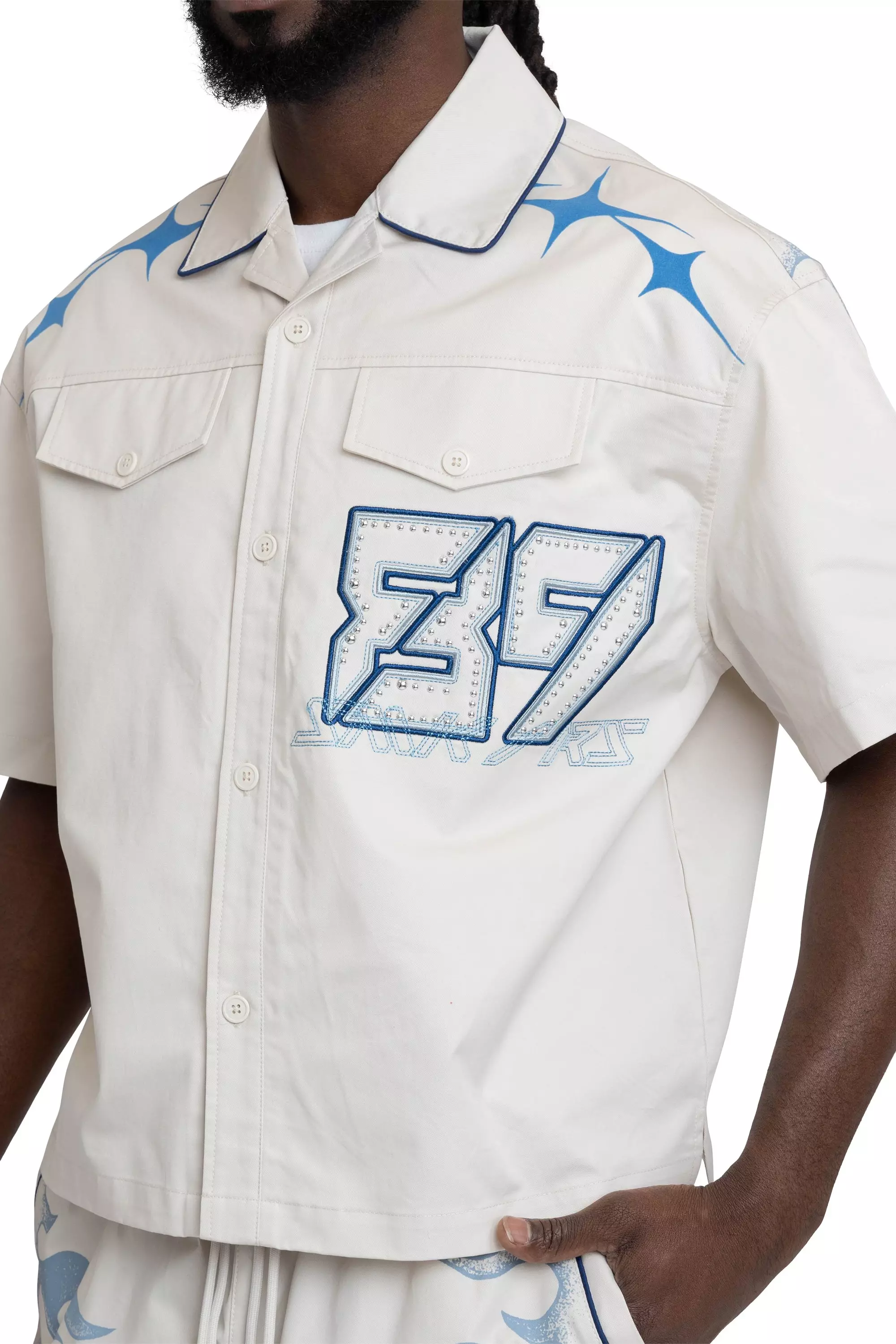 Smoke Rise Men's Super Sonic Shirt - Carolina Blue - BLUE