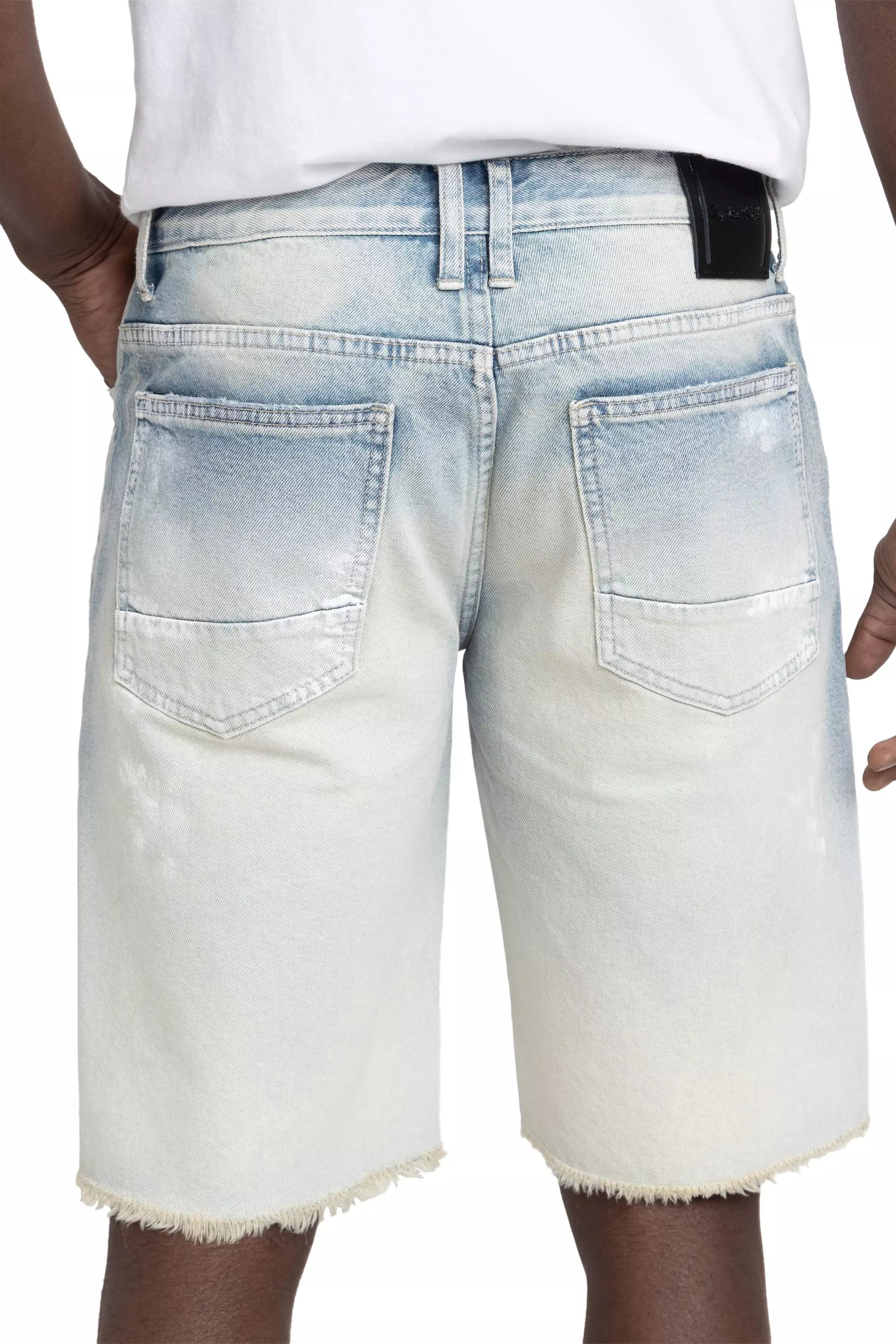 Smoke Rise Men's Paint Splatter Shorts - Ombre Blue - BLUE